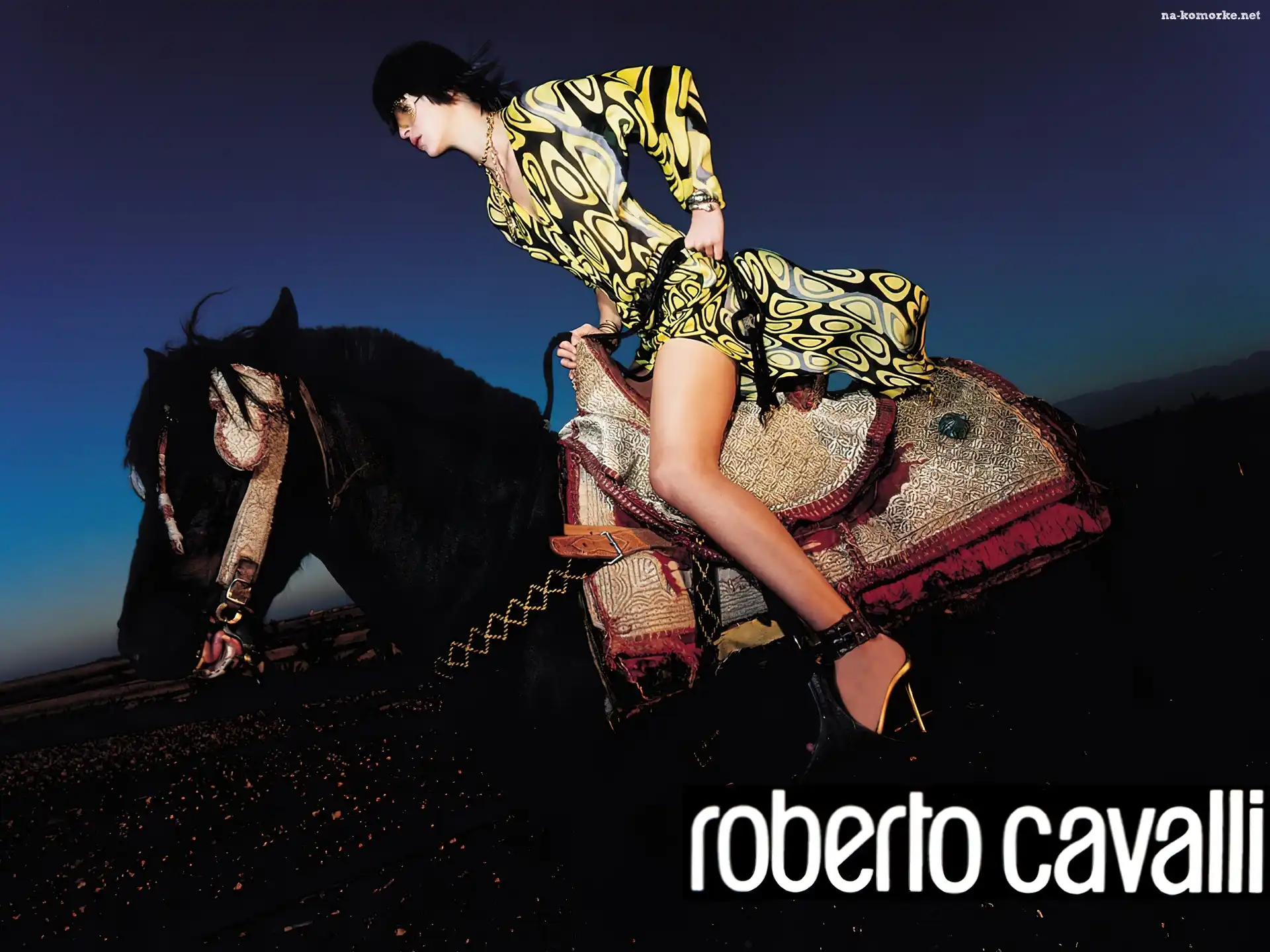 Roberto Cavalli, sukienka, kobieta, koń