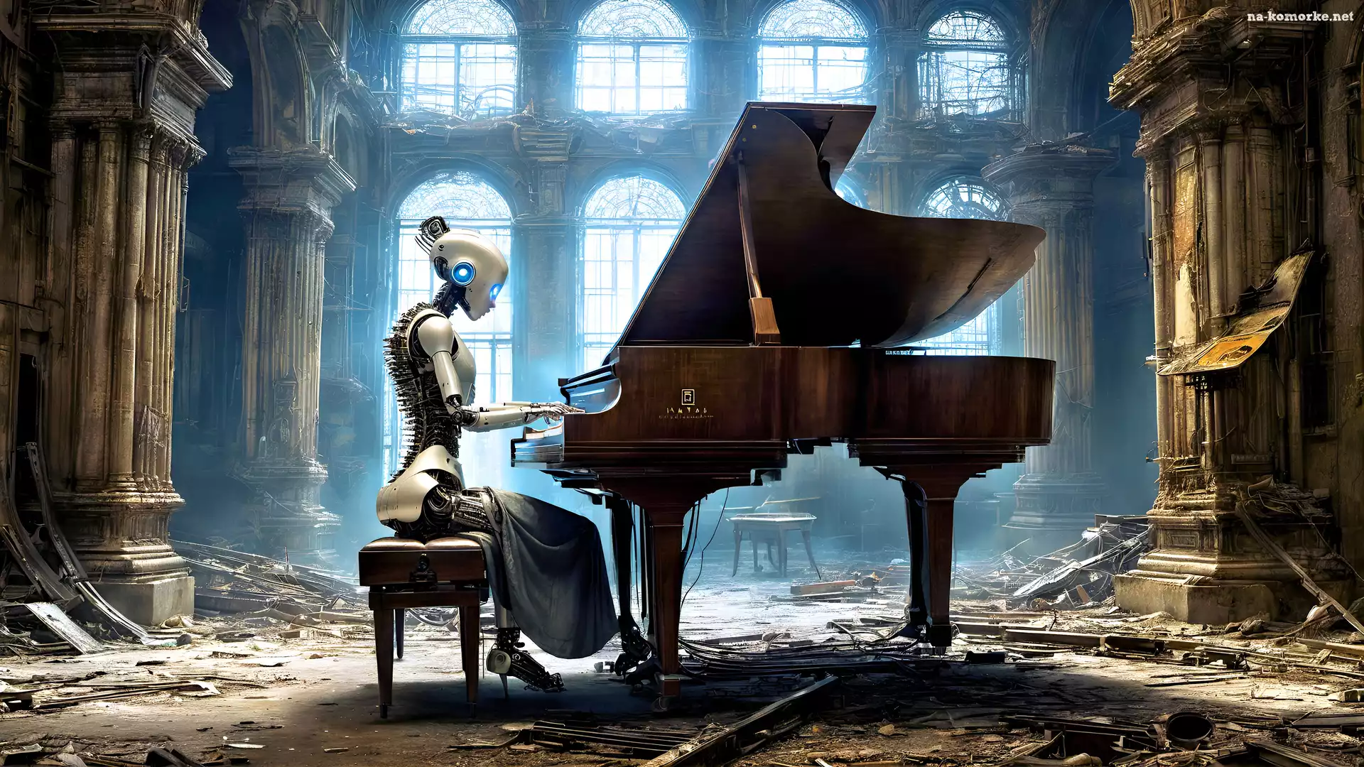 Robot, Grafika, Fortepian