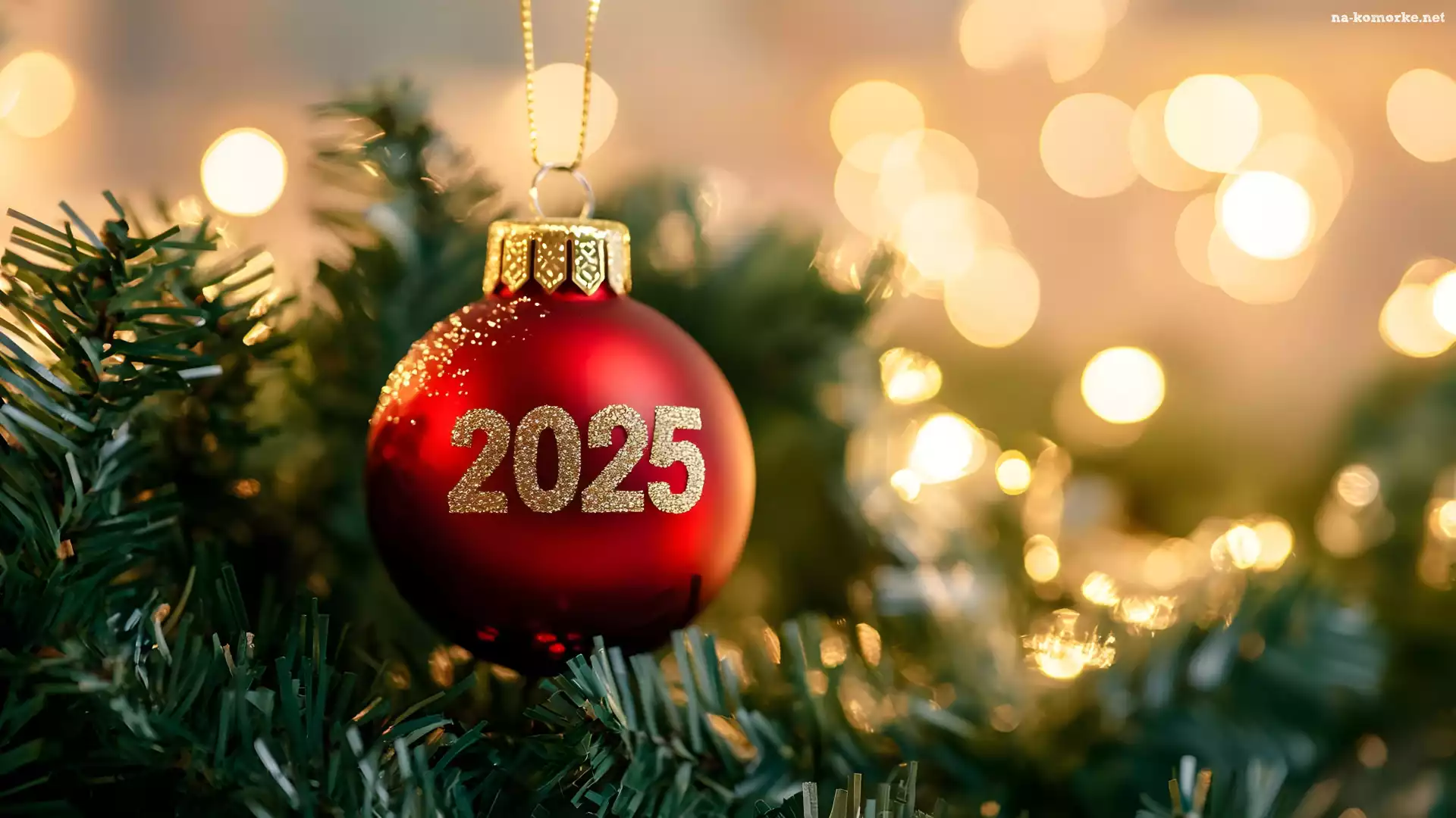 Gałązki, Bombka, Nowy Rok, Czerwona, 2025