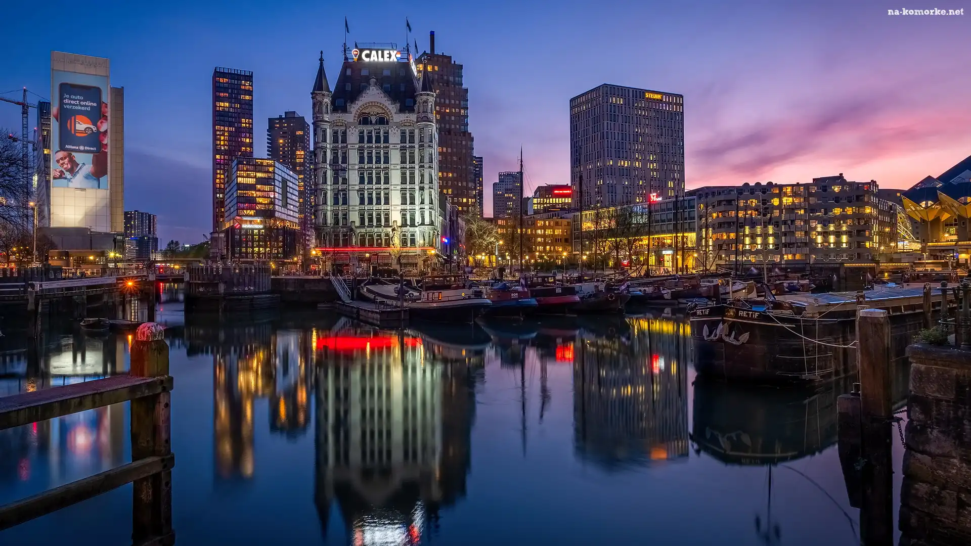 Przystań, Rotterdam, Holandia, Łódki, Domy, Budynek, Witte Huis