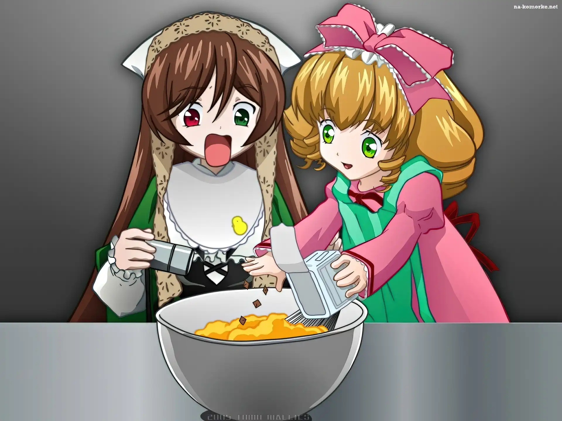 miska, gotowanie, Rozen Maiden, dziewczyny