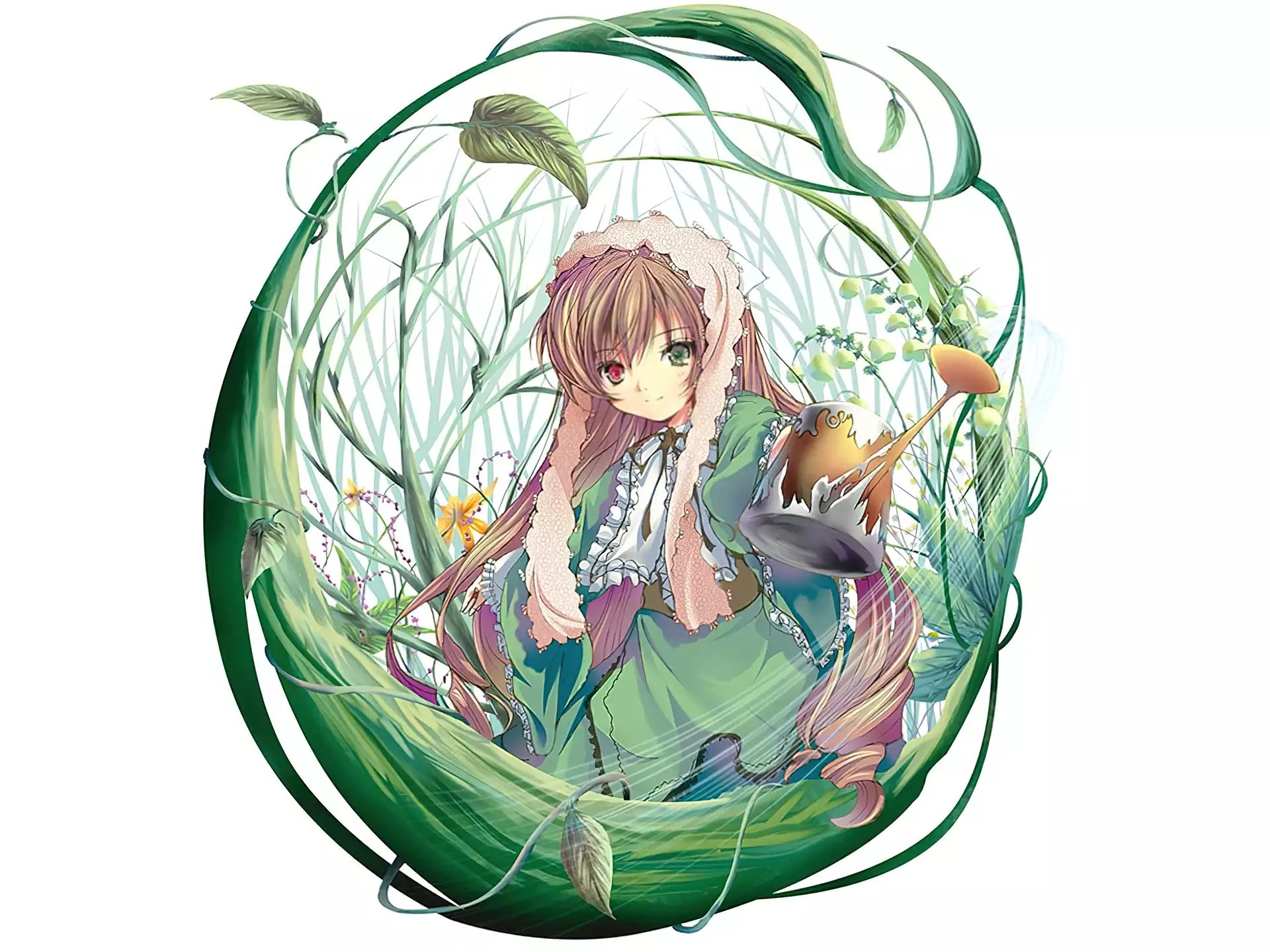 Rozen Maiden, trawa, kobieta, konewka