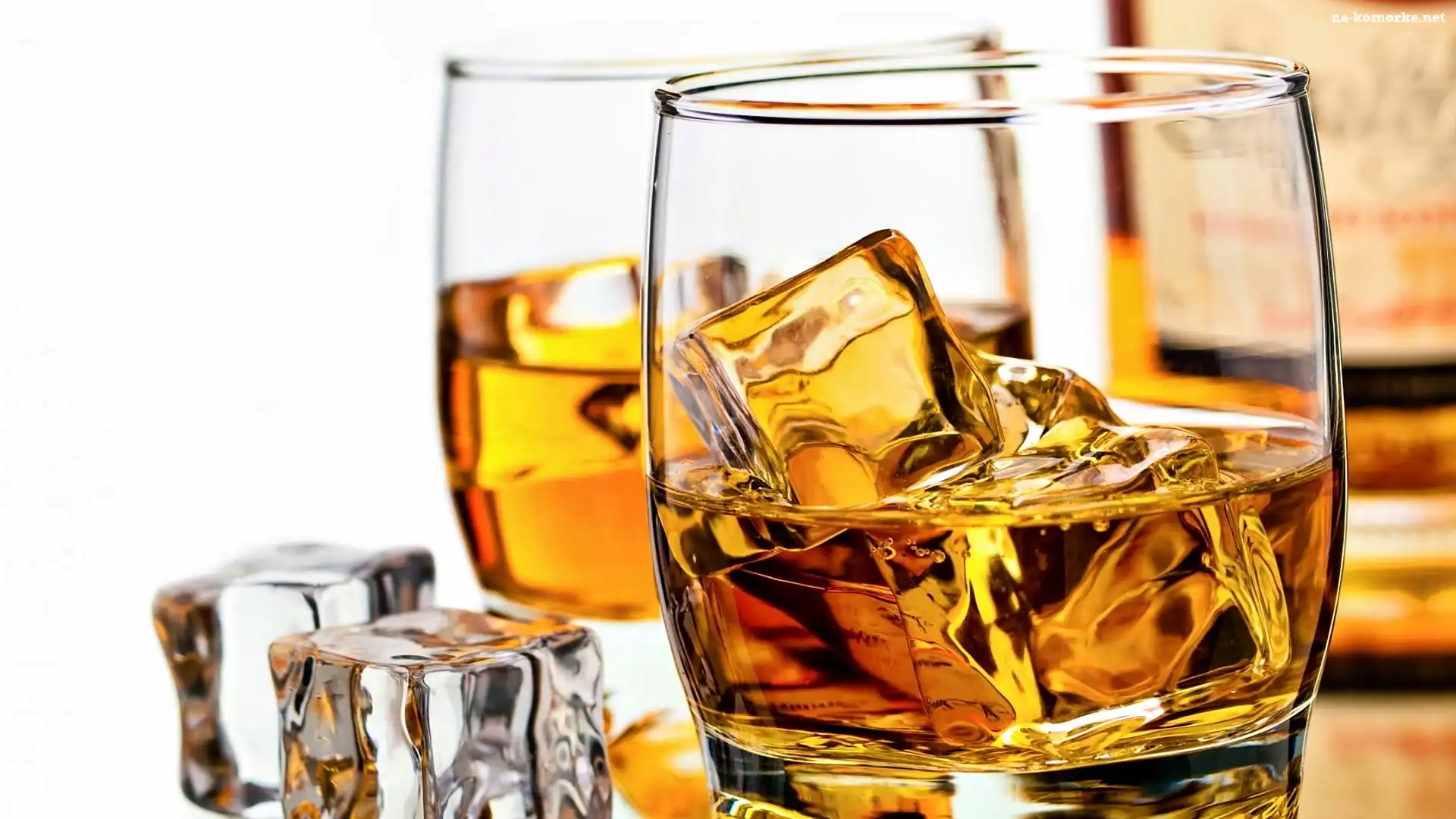 Rozmycie, Whisky, Szklaneczki, Kostki, Lodu