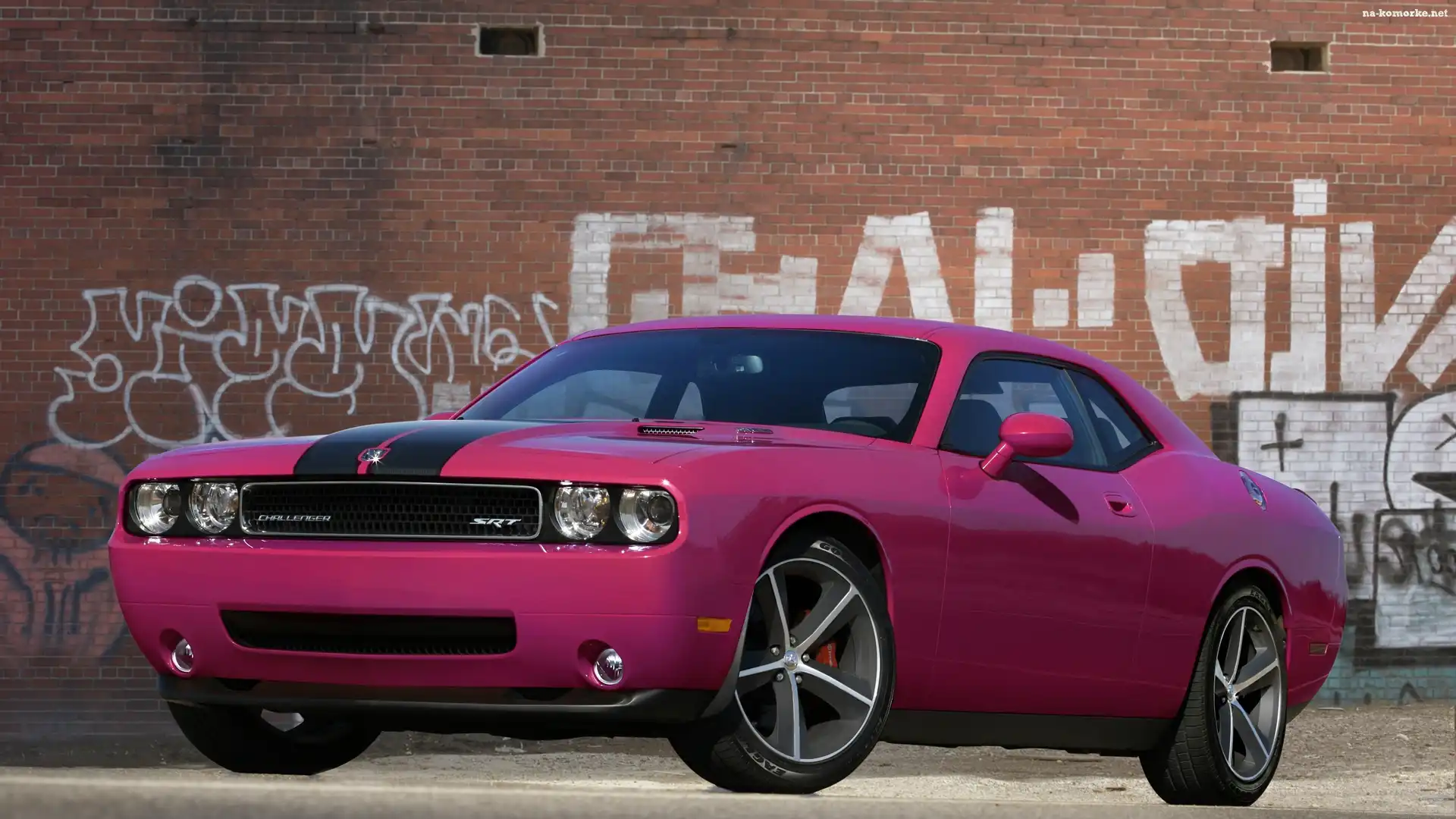 Różowy, Samochód, Dodge Challenger