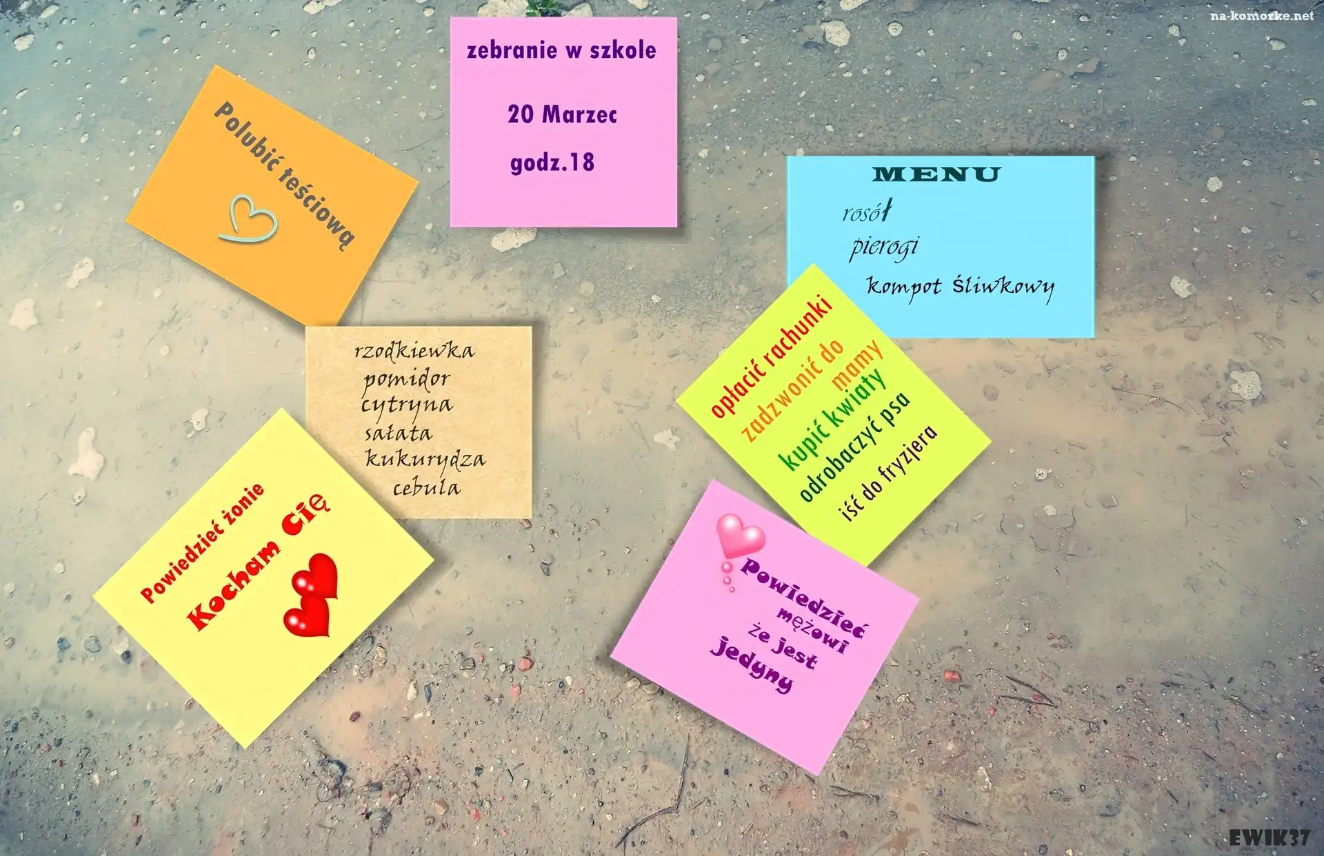 Rozsypane, Grafika, Kartki, Zapiski