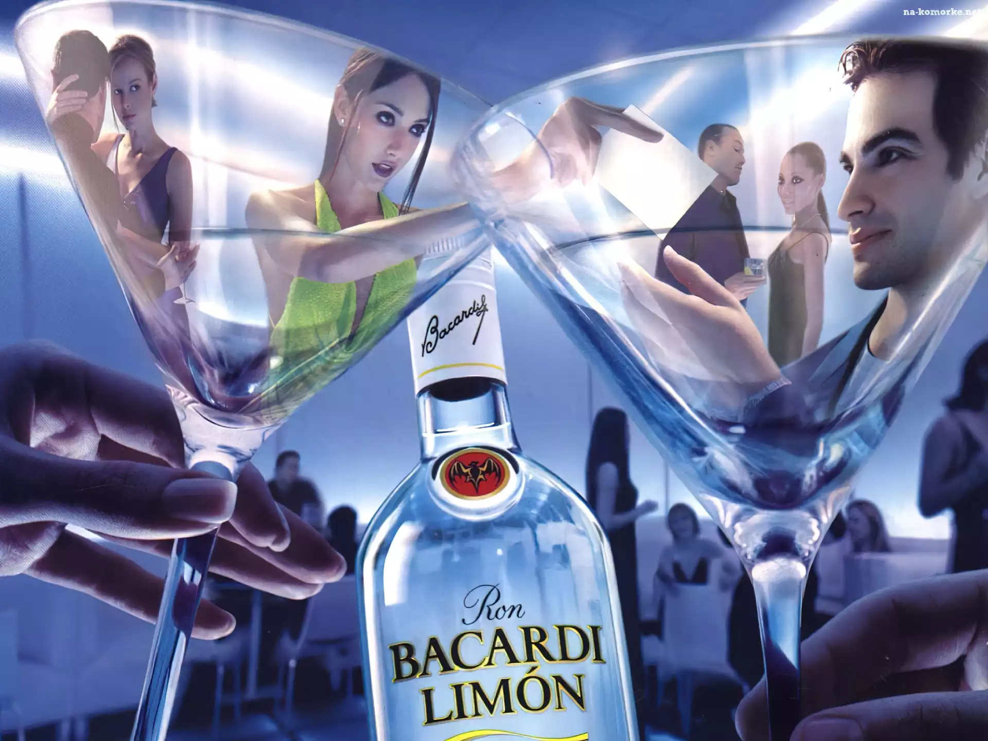 Rum, Kieliszki, Bacardi, Limon
