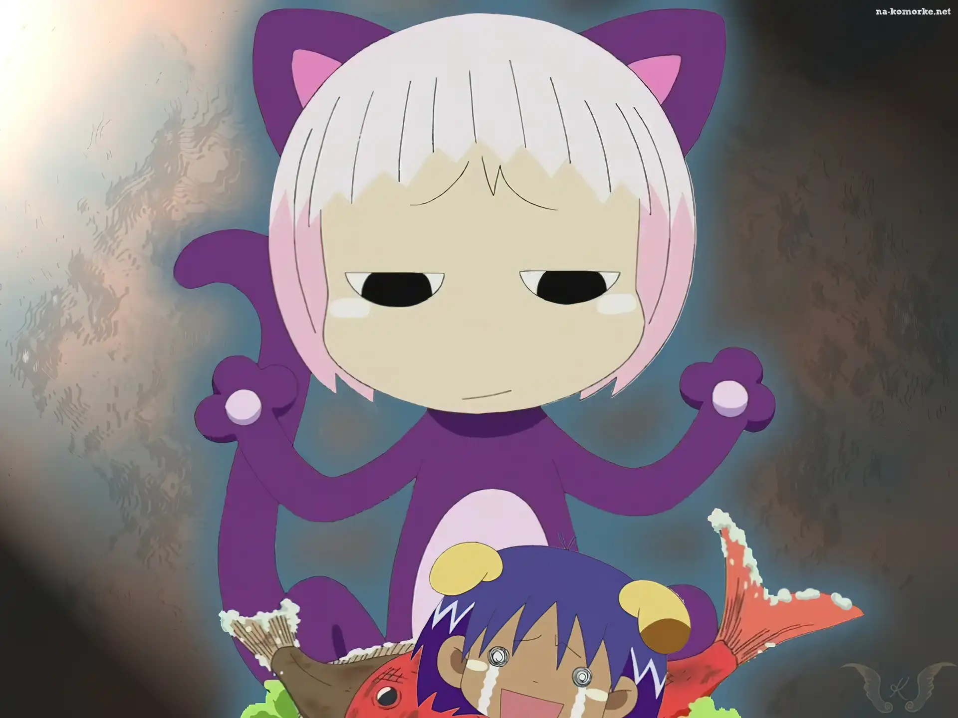 Jungle Wa Itsumo Hale Nochi Guu, pluszak, dziecko, ryby