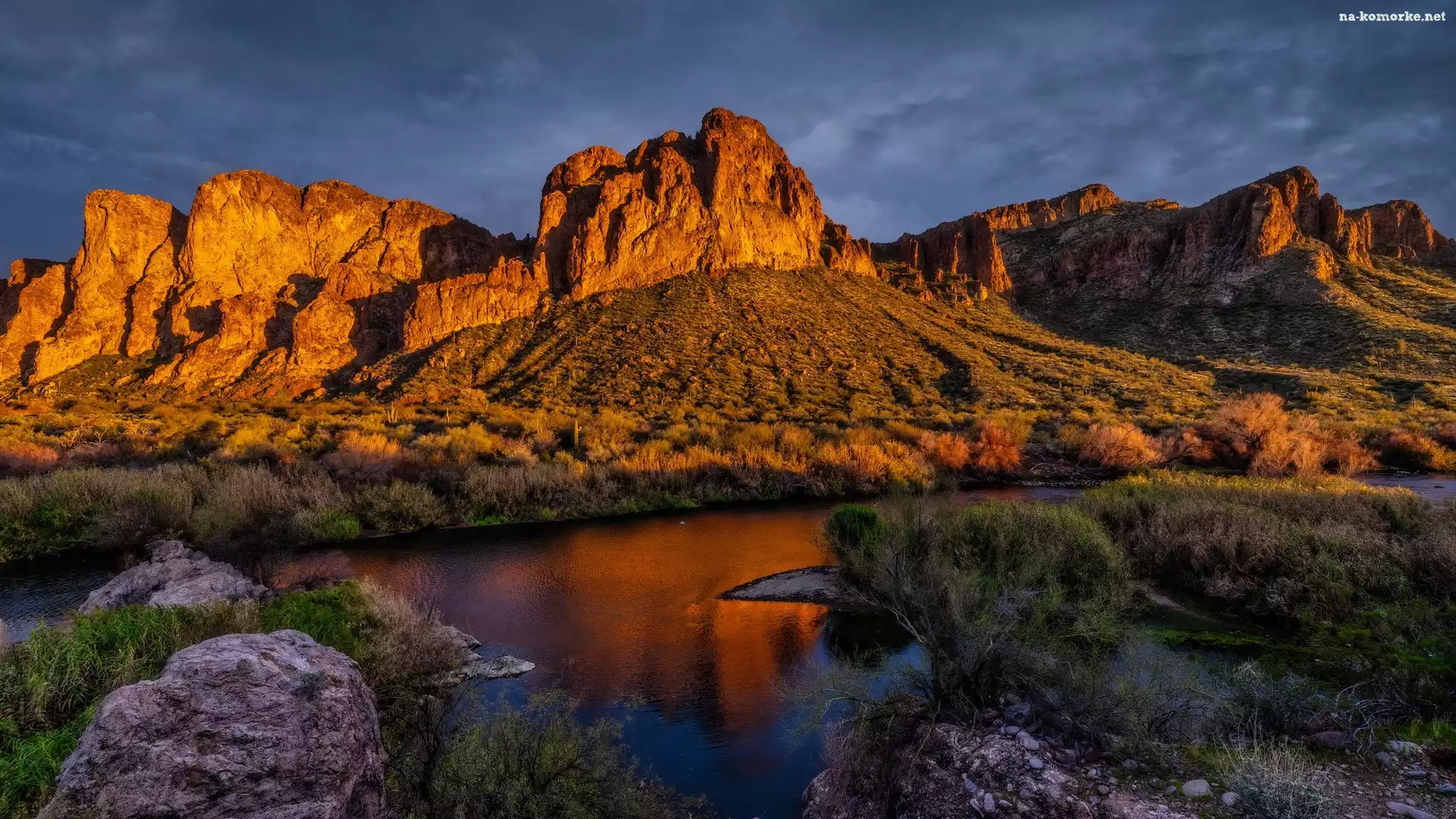 Rzeka, Salt River, Stany Zjednoczone, Roślinność, Góry, Goldfield Mountains, Arizona