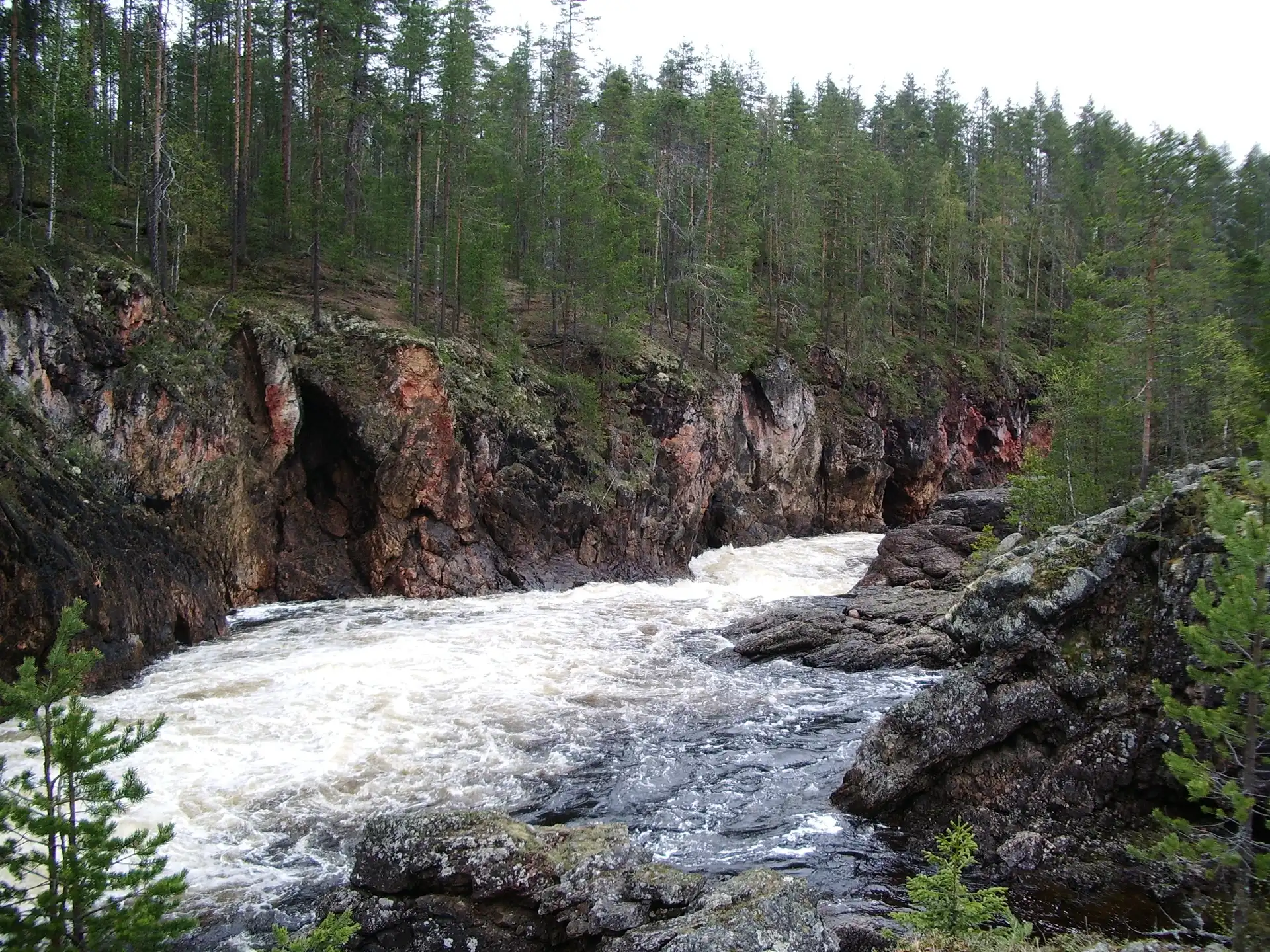 Rzeka, Urwisko, Skały, Las
