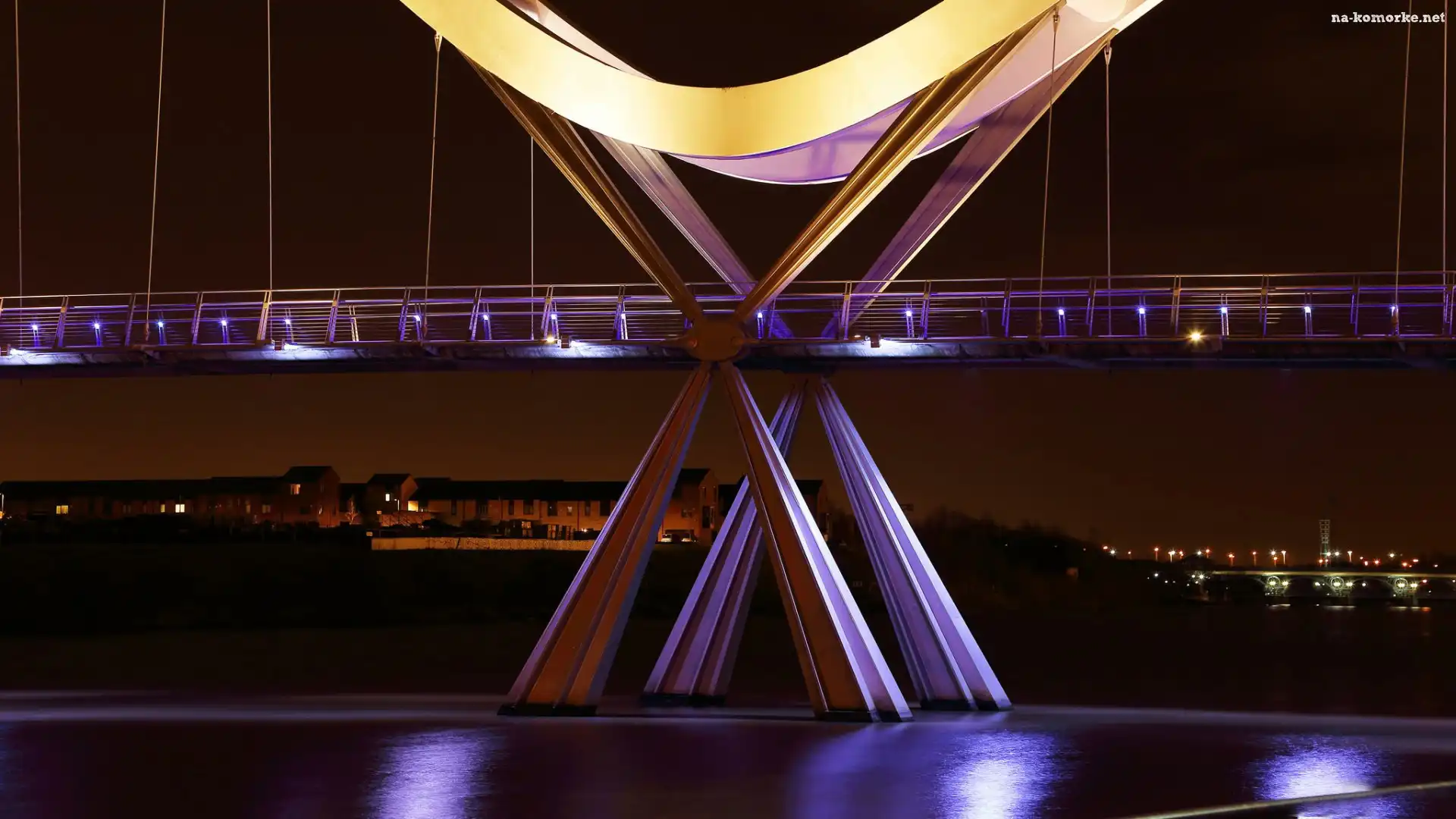 Infinity Bridge, Stockton-on-Tees, Wielka Brytania, Tees, Most, Rzeka