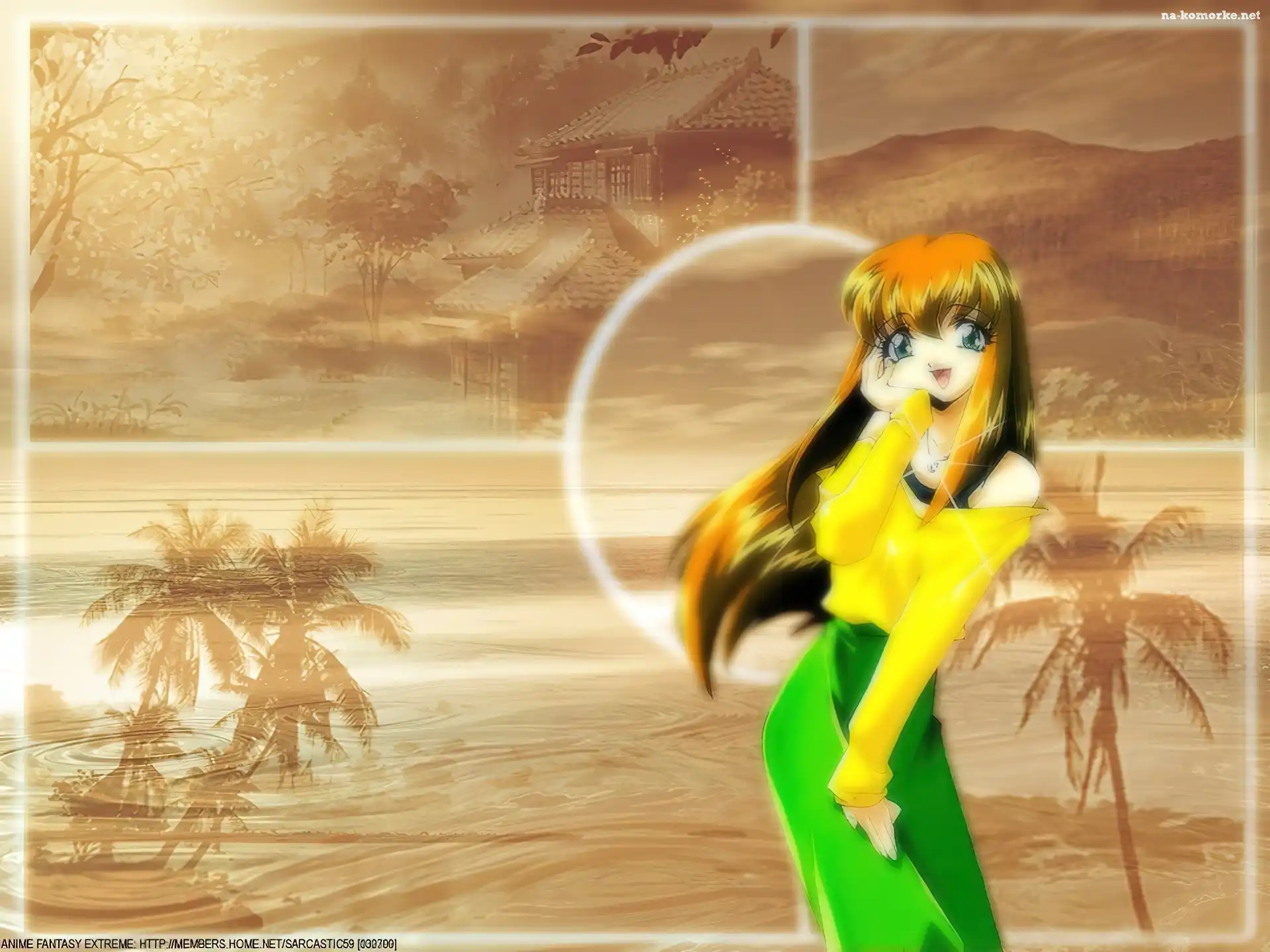 Saber Marionette J, palmy, dom, kobieta, woda