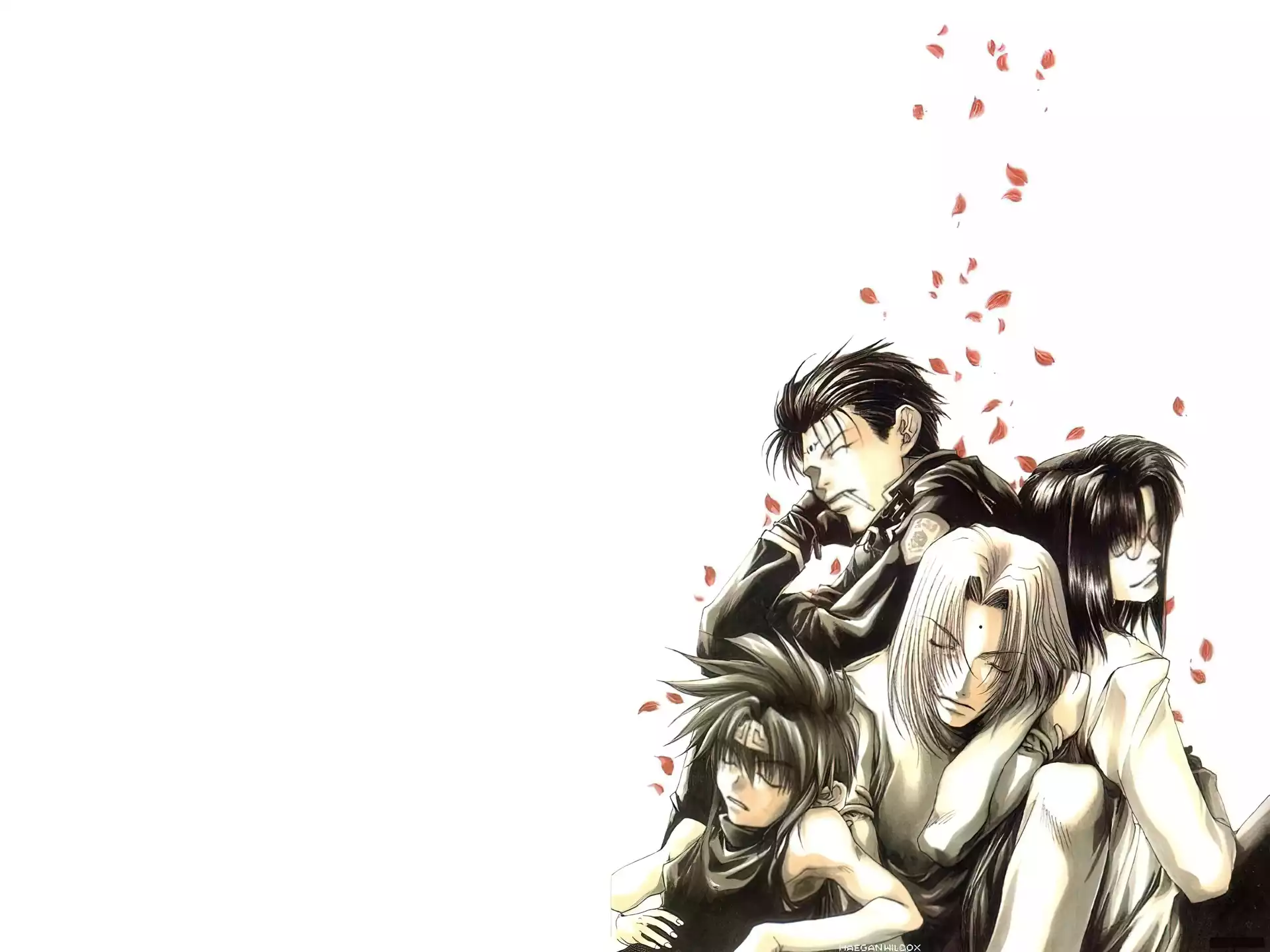 Saiyuki, płatki, grupa, ludzie