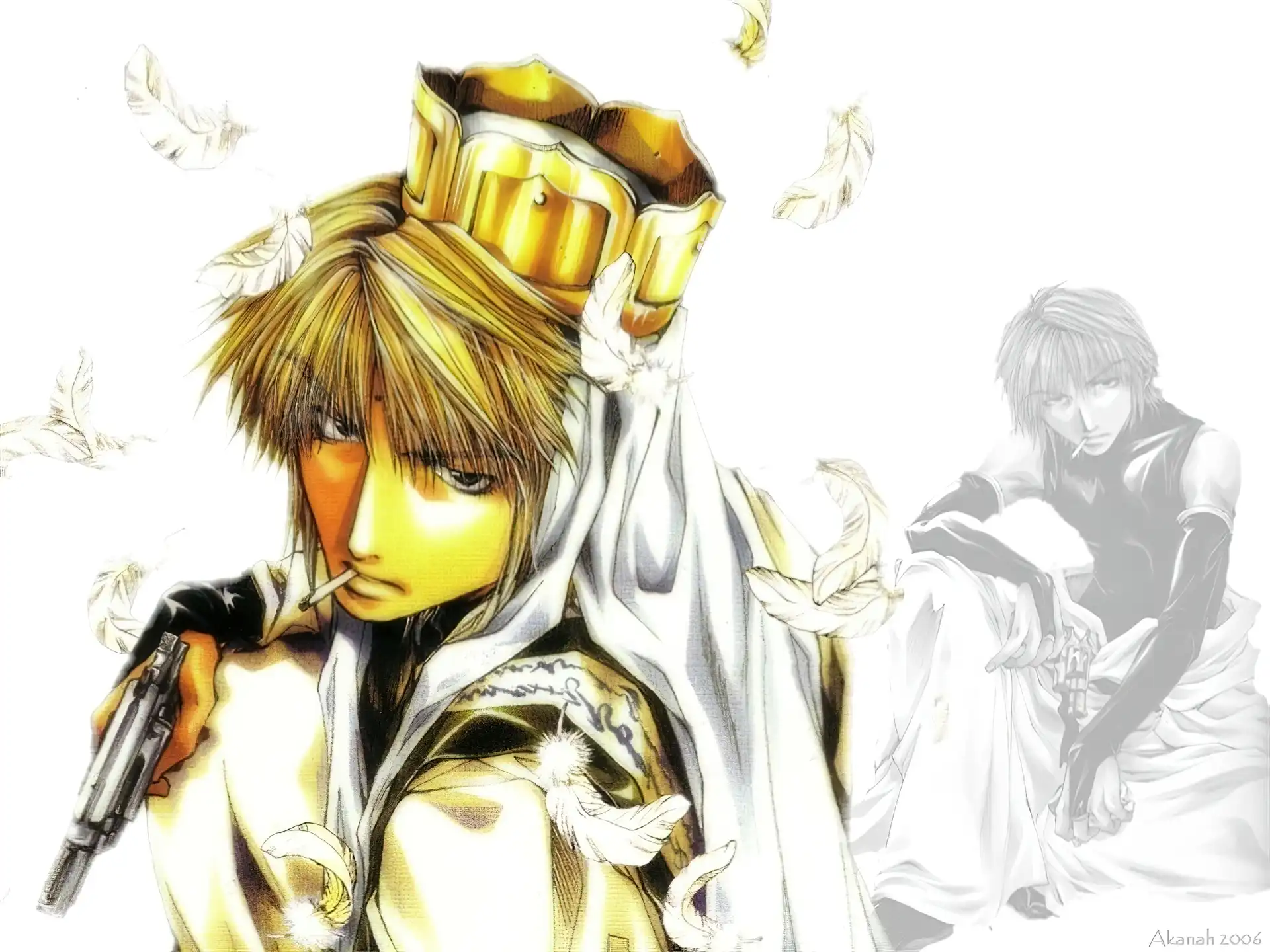 pistolet, facet, Saiyuki, korona
