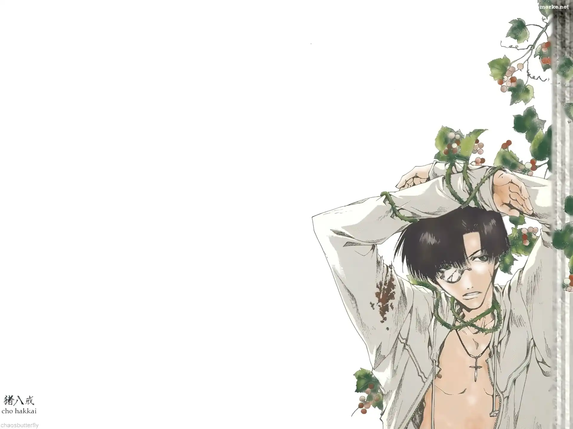 Saiyuki, rośliny, krzyż, człowiek