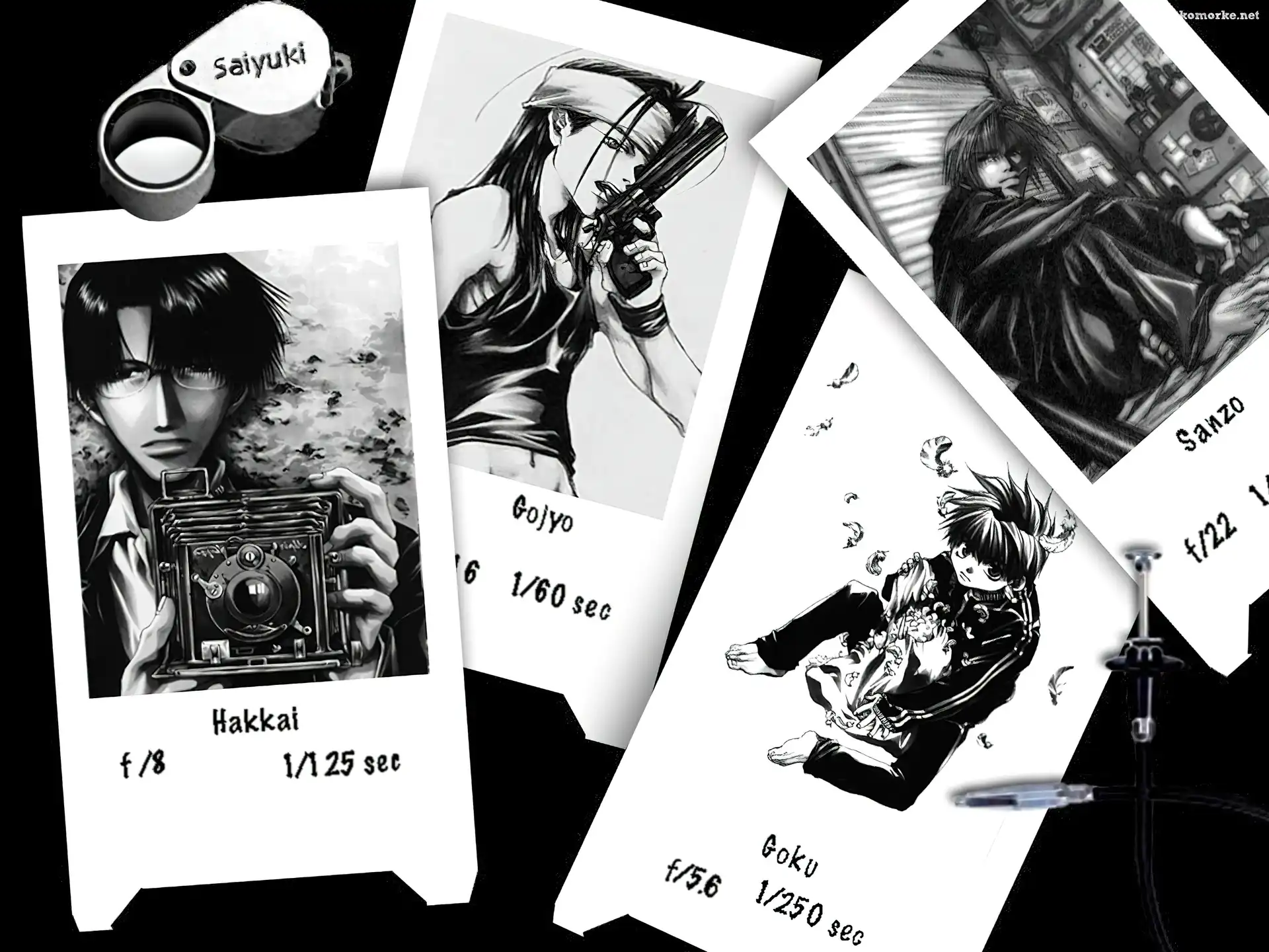 Saiyuki, aparat, ludzie, pistolet