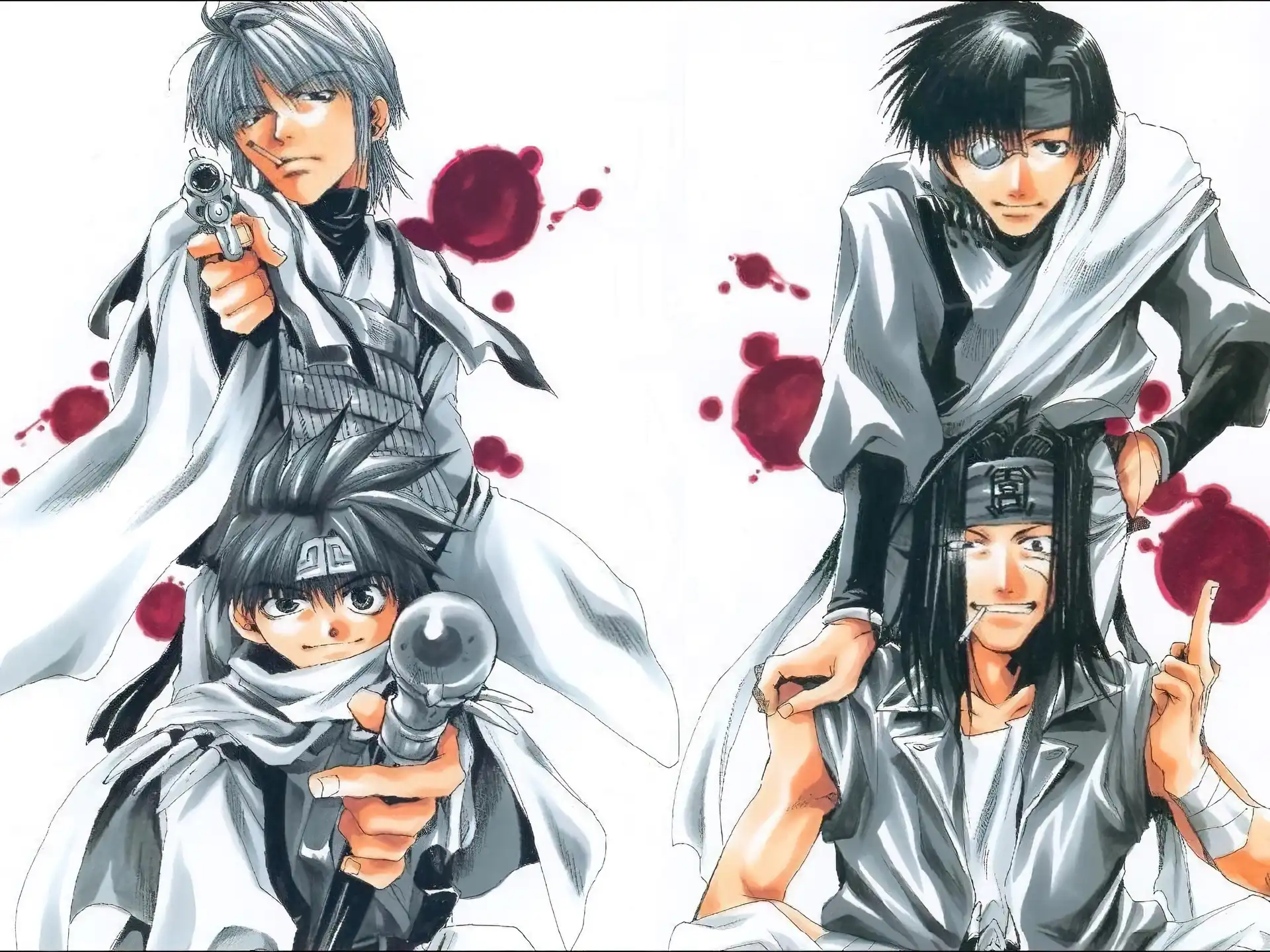 krew, pistolet, Saiyuki, ludzie