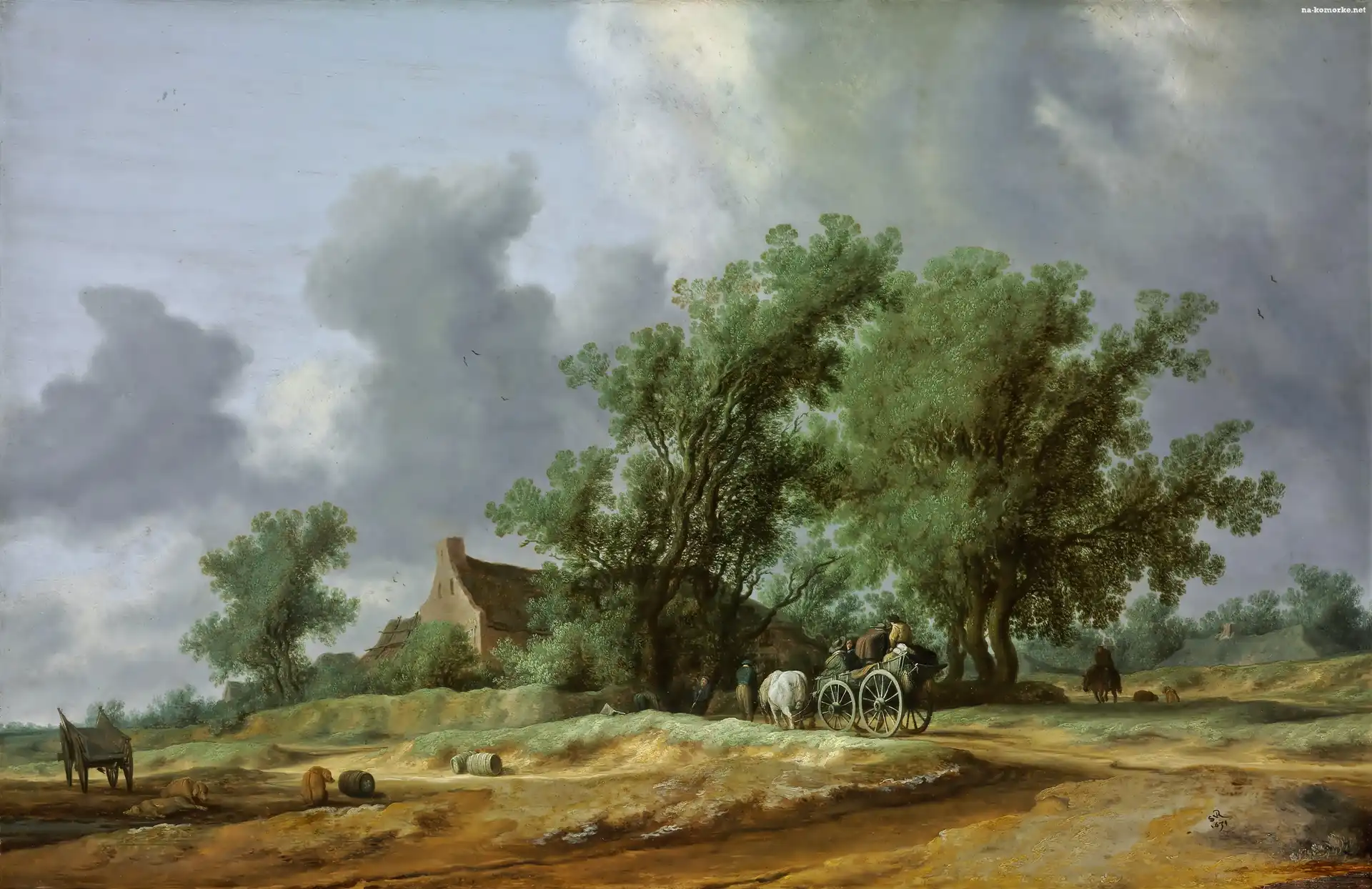 Salomon, Obraz, van Ruysdael, Na Wsi