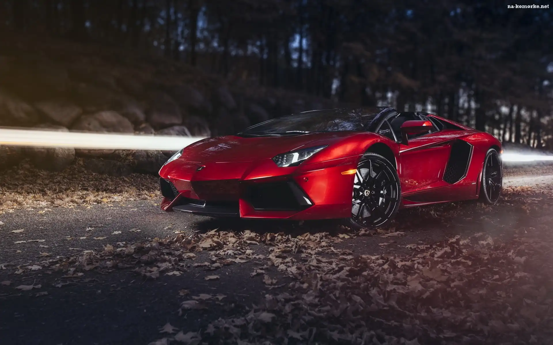 Samochód, Drzewa, Lamborghini, Ulica