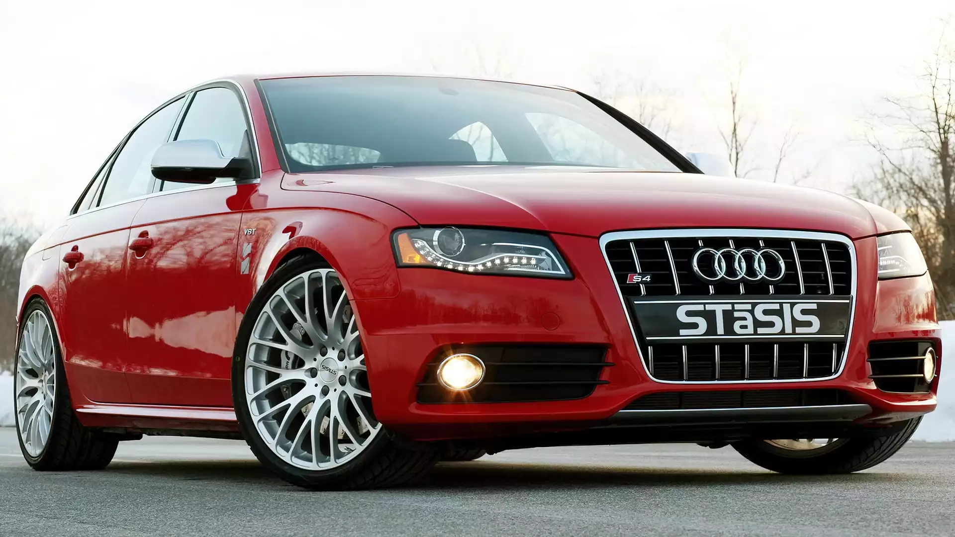 Samochód, Audi A4 B8, Sportowy, Czerwony