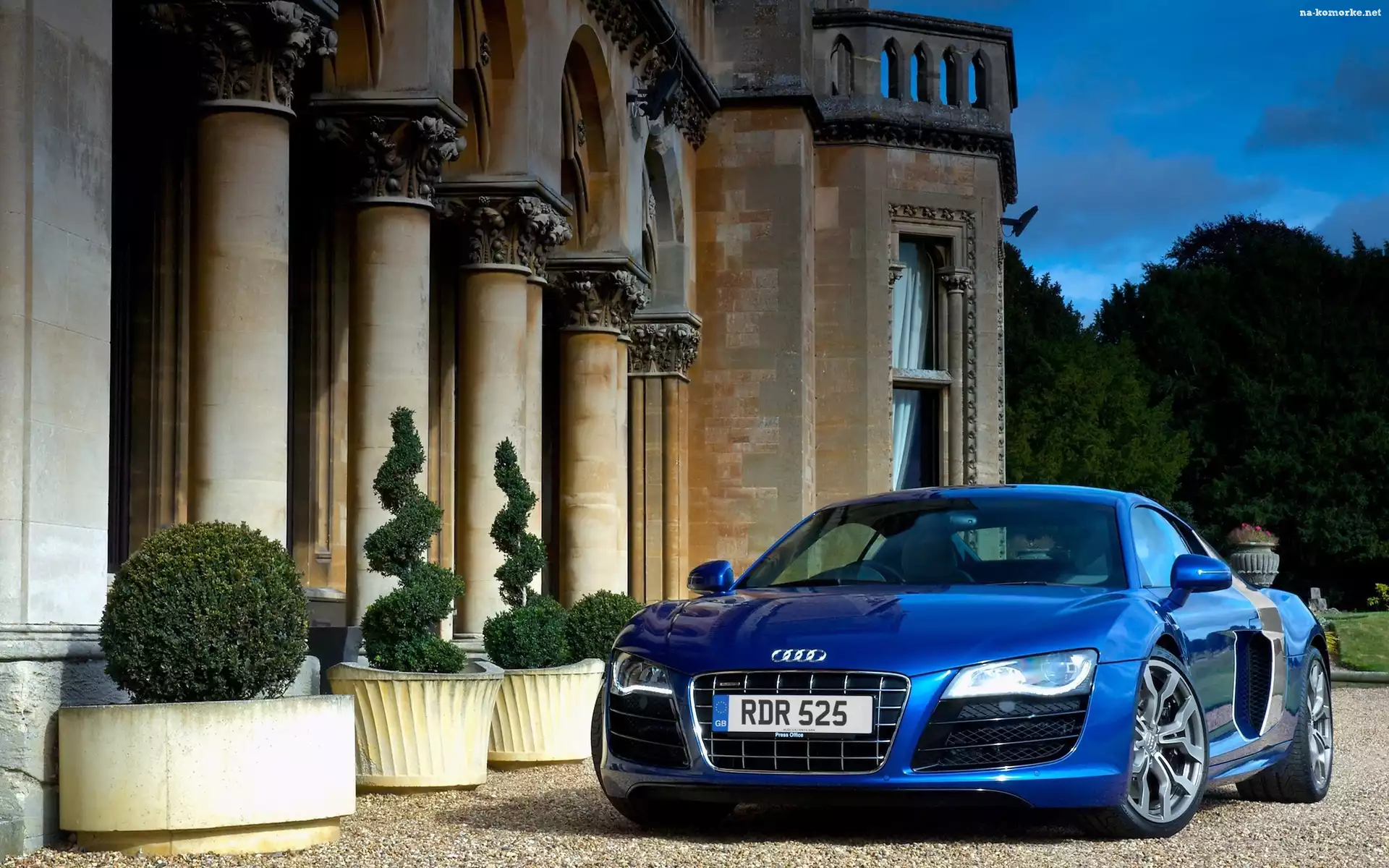 Samochód, Dom, Audi R8 V10, Niebieski