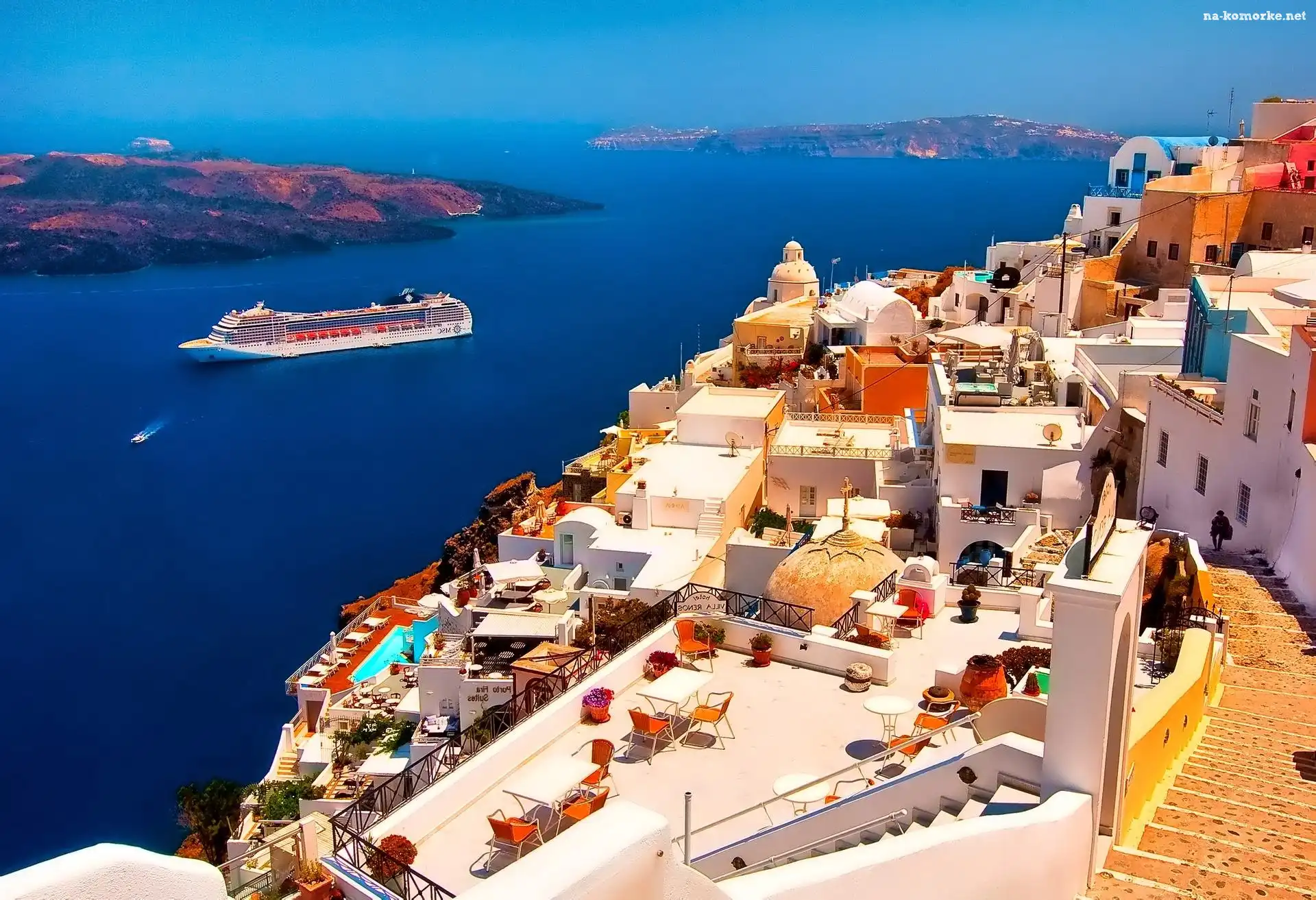 Santorini, Prom, Grecja, Zatoka