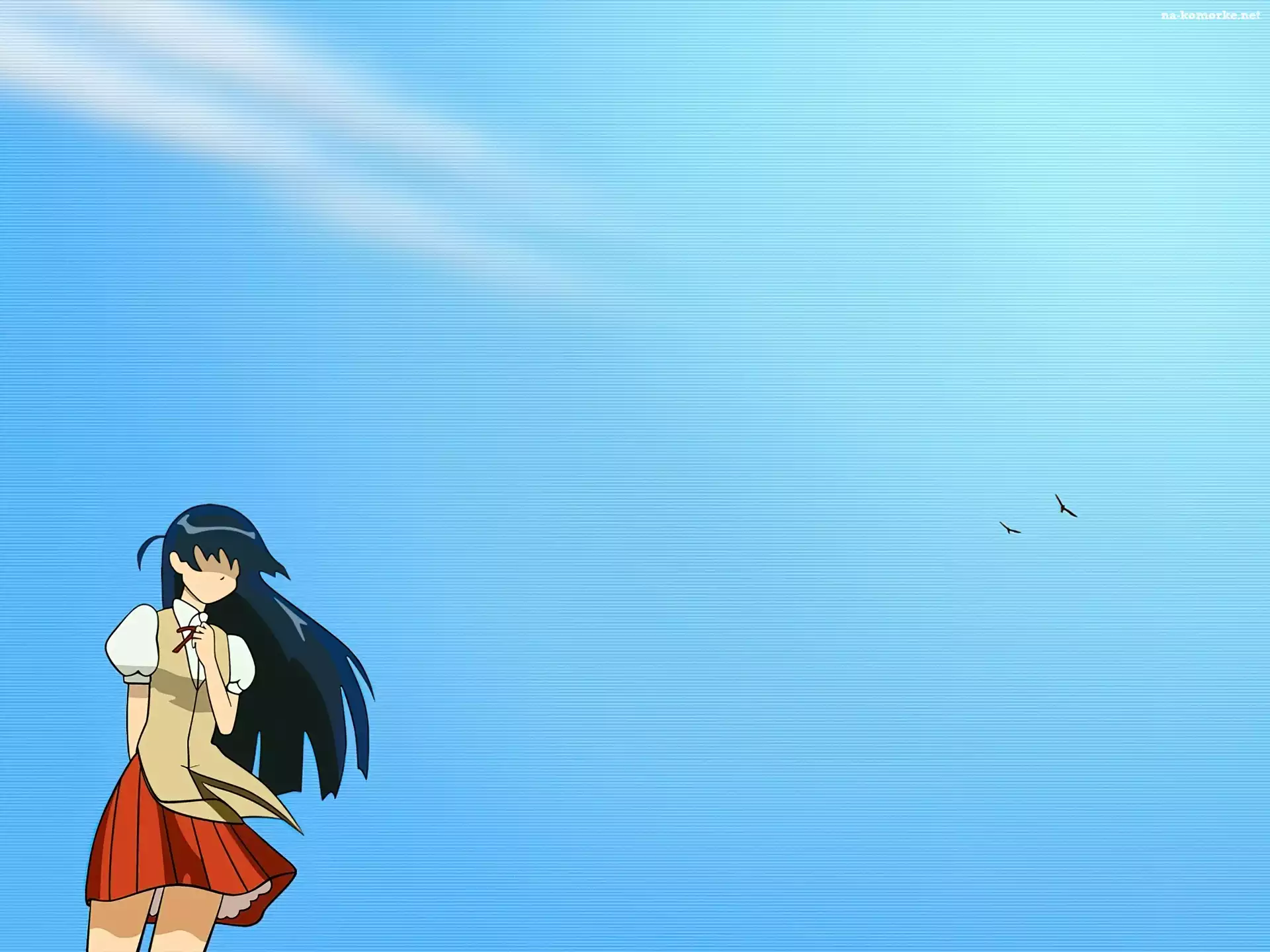School Rumble, niebo, ptaki