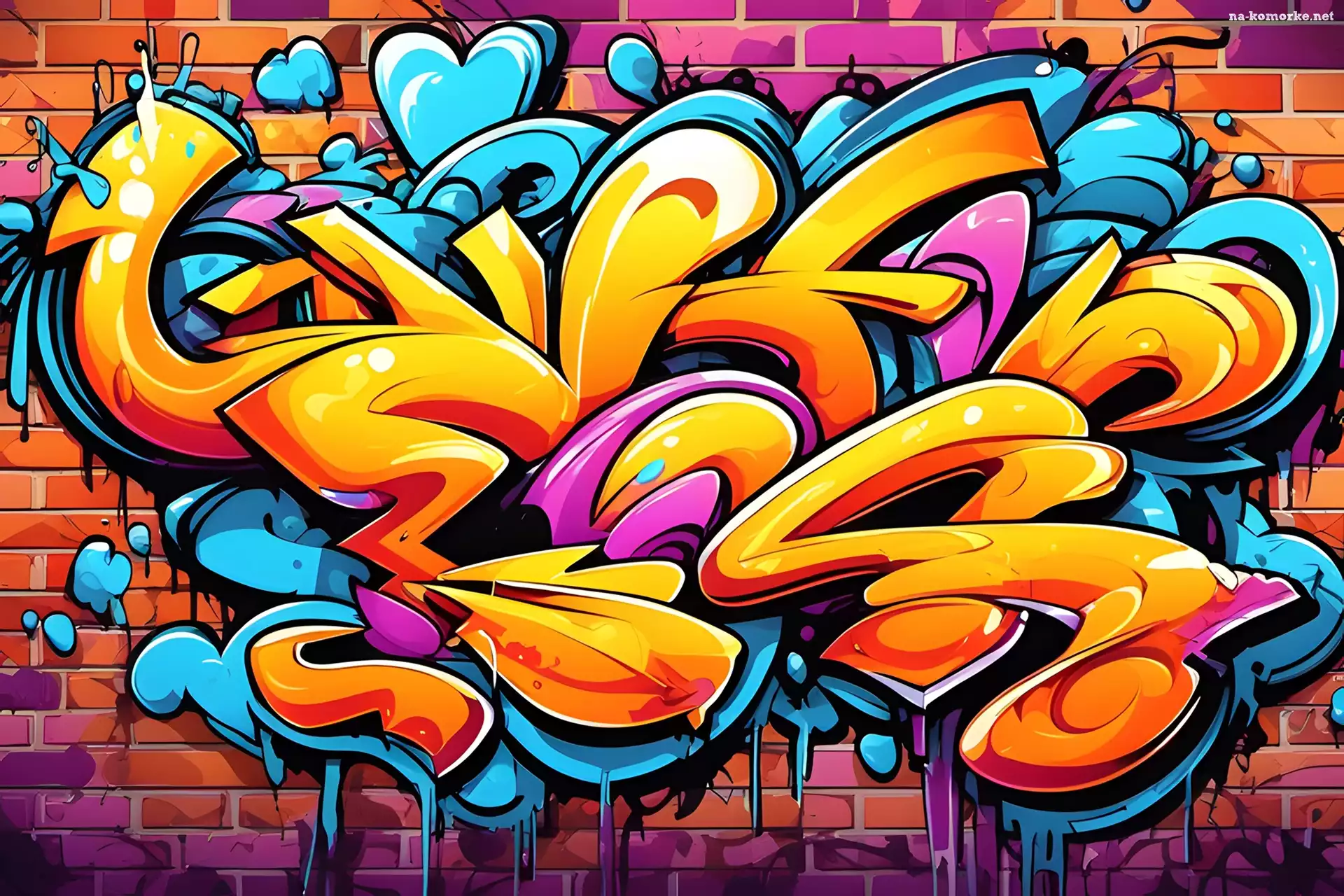Kolory, Grafika, Graffiti, Åšciana