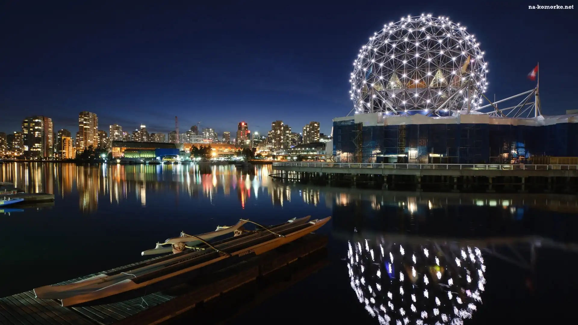 Science, World, Telus, Nocą, Of, Vancouver