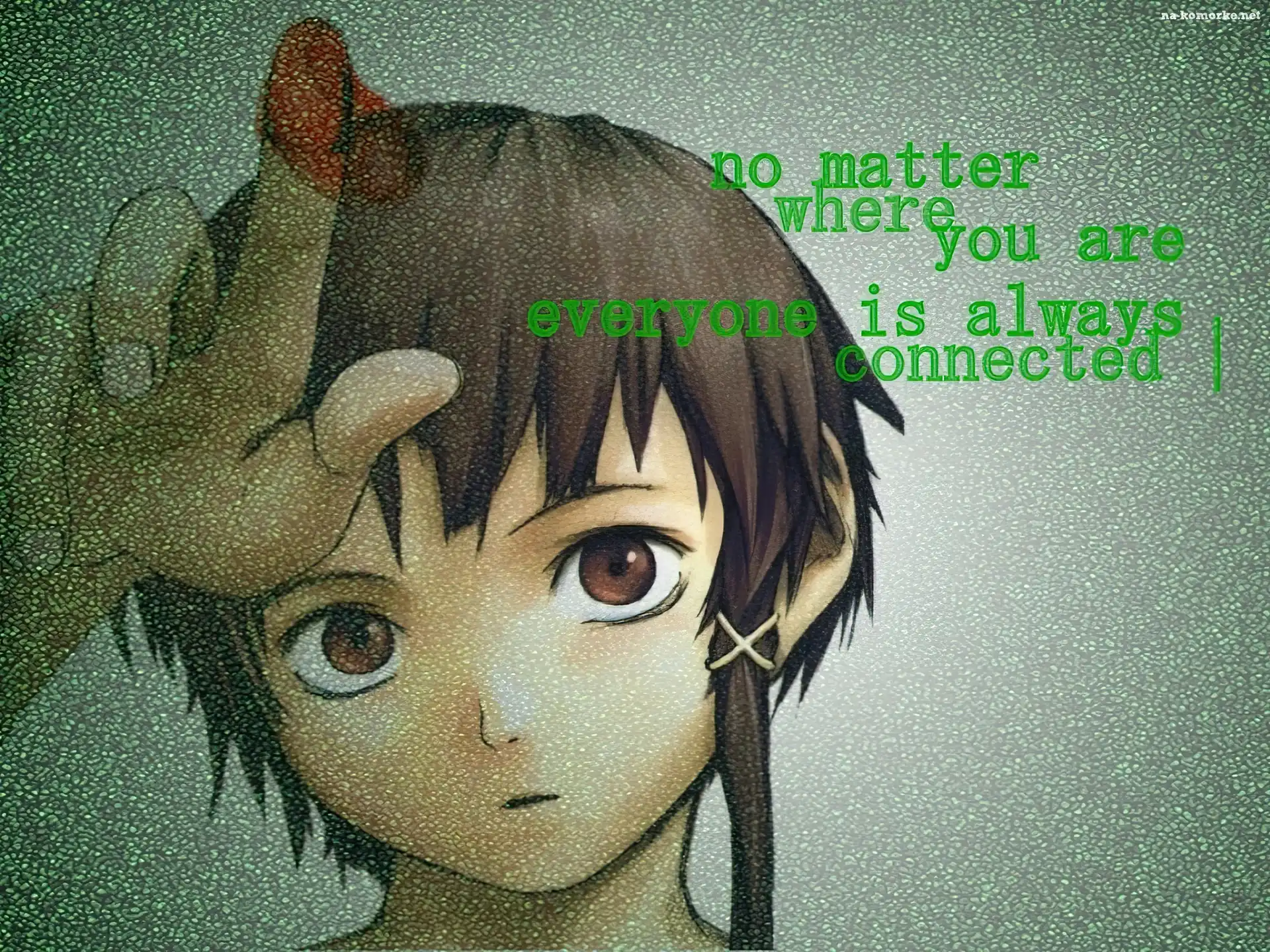 Serial Experiments Lain, twarz, duże oczy