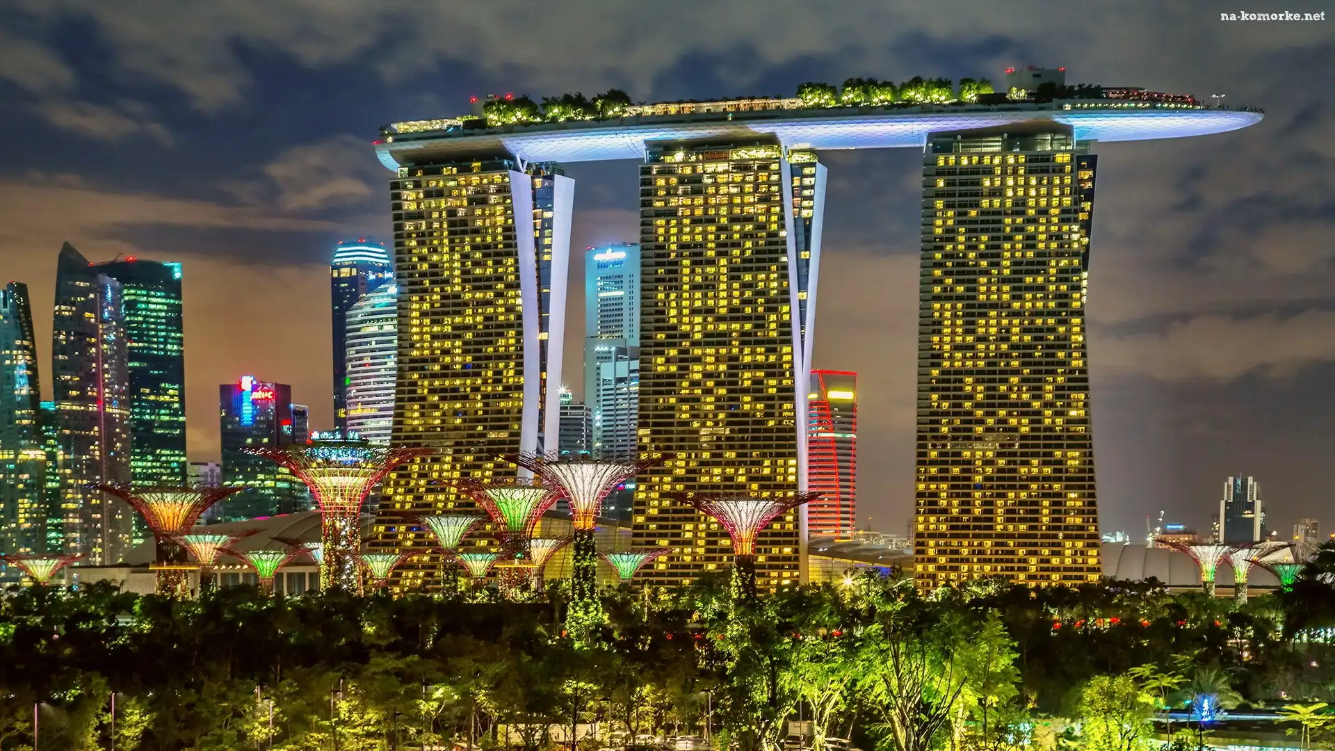 Marina Bay Sands, Singapur, Wieżowce, Miasto, Architektura