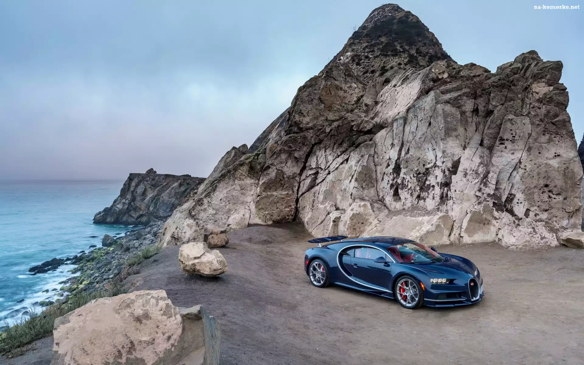 Skały, Bugatti Chiron, Kamienie, Morze