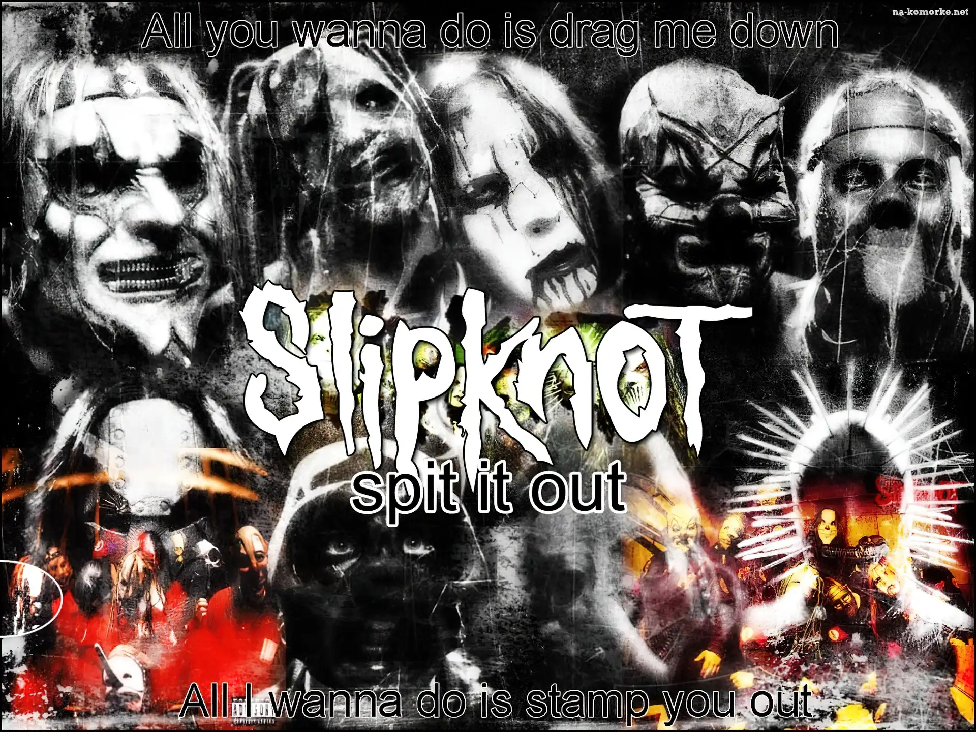 Slipknot, maska, twarze, kolce