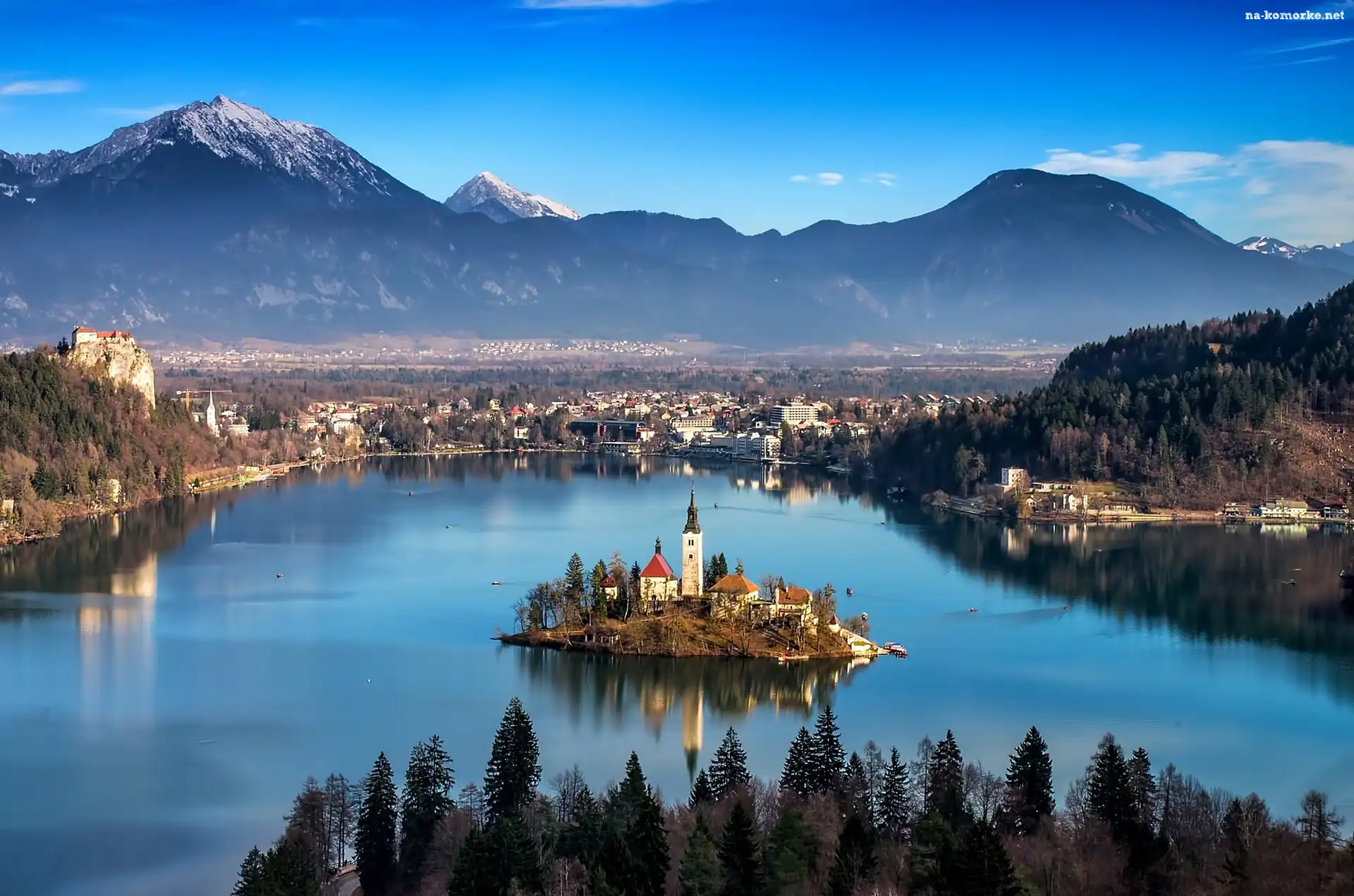 Słowenia, Góry, Jezioro, Wyspa, Bled