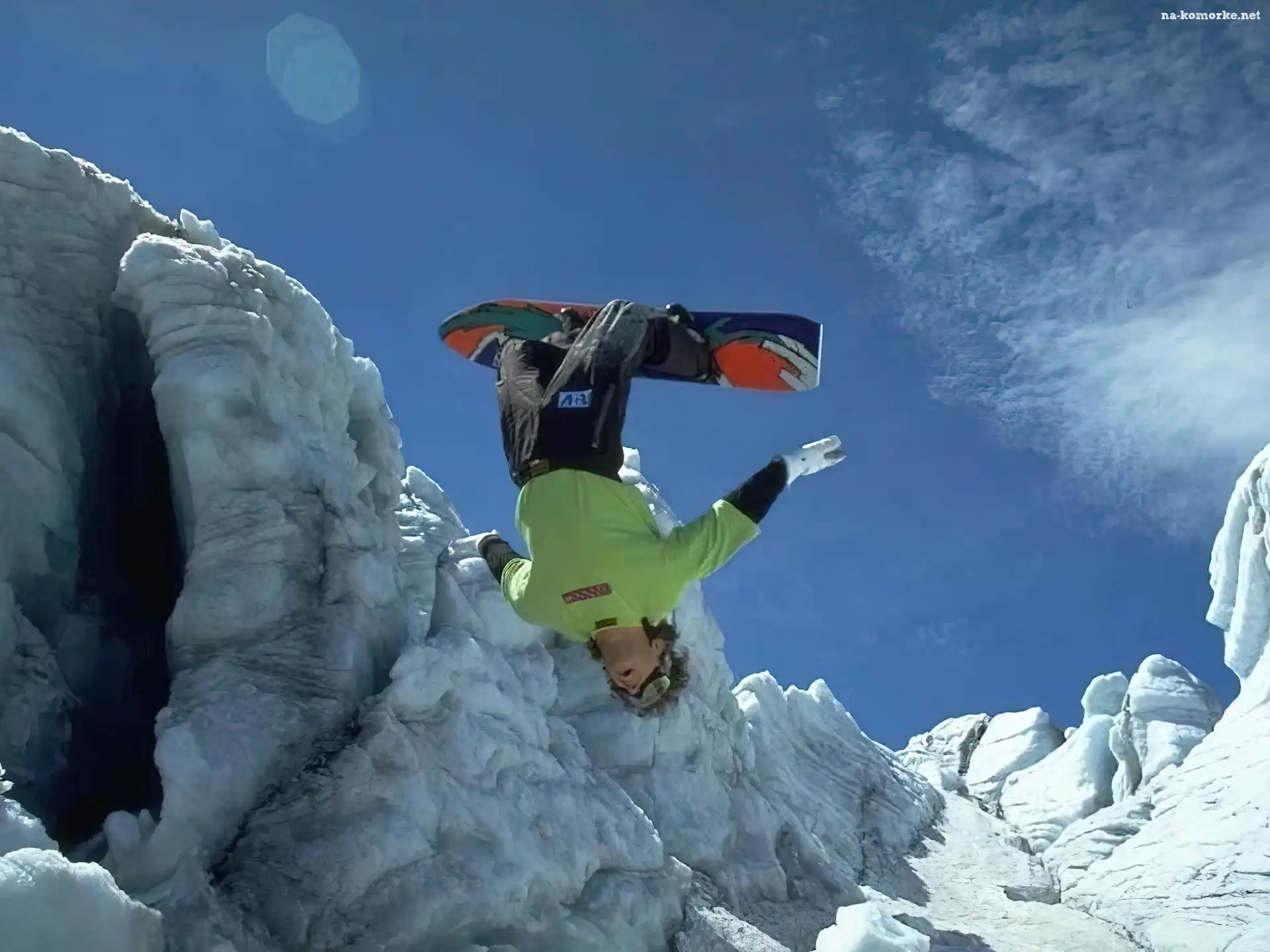 śnieg, Snowbording, Zima, deska, snowboardzista