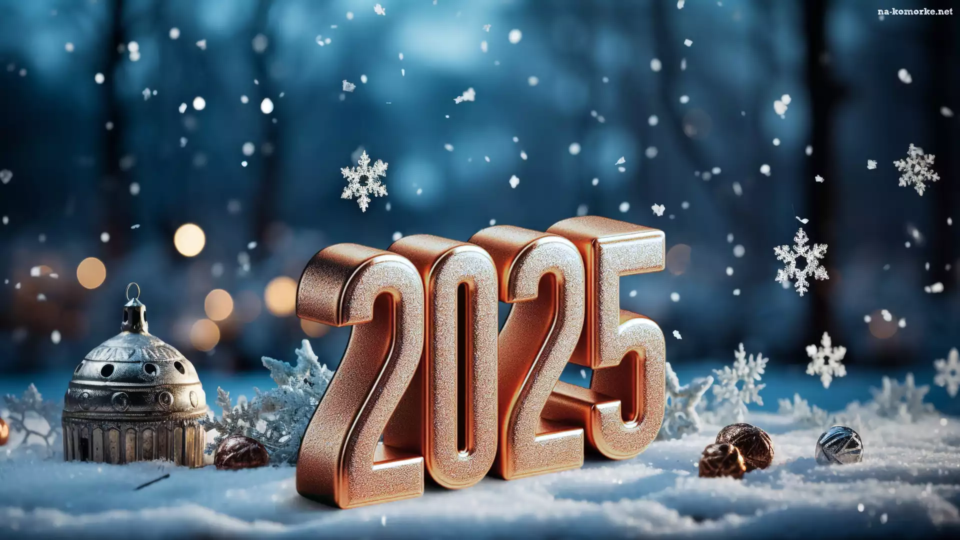 Lampion, Nowy Rok, Åšnieg, Grafika, Zima, 2025