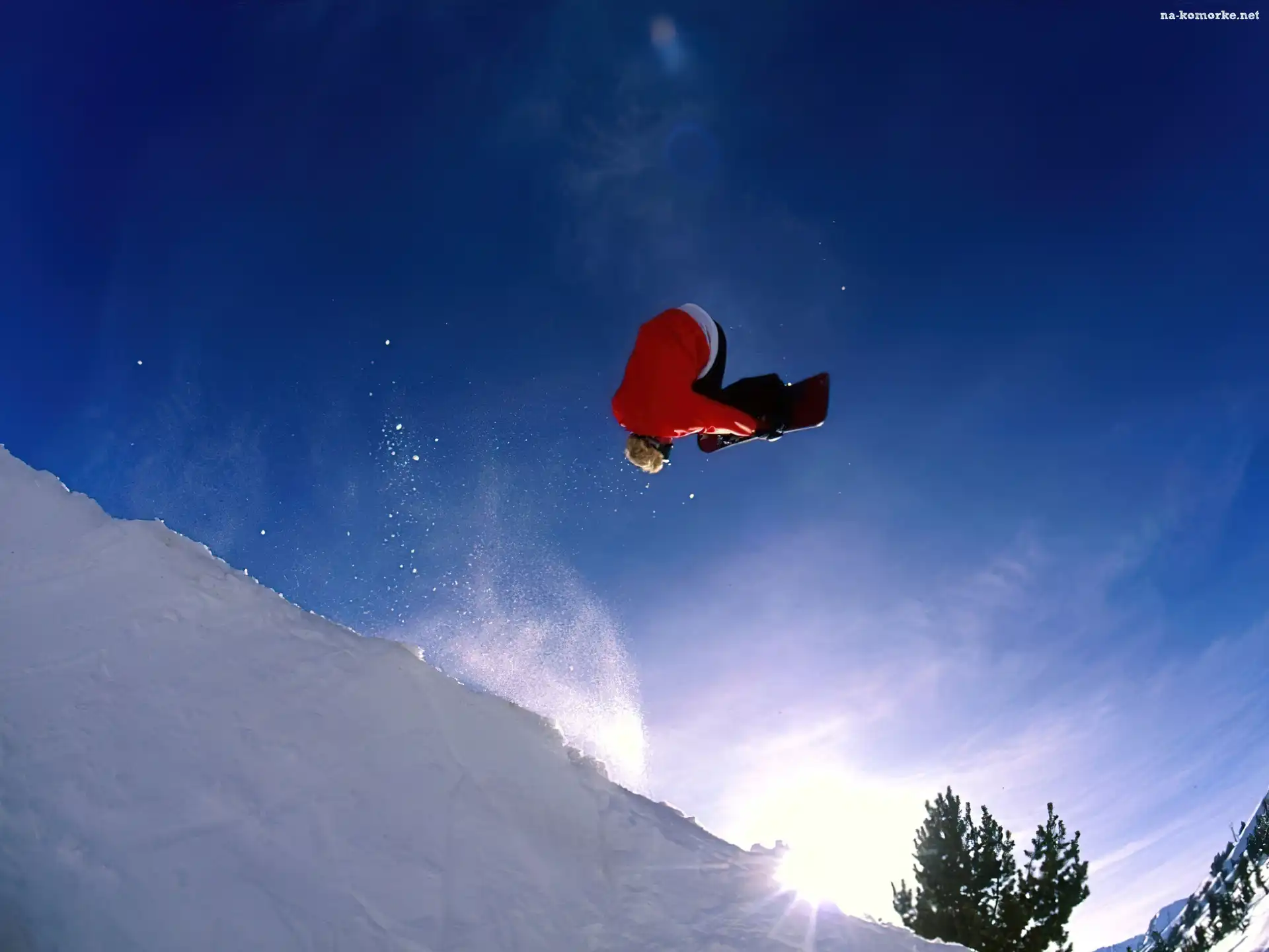 Snowbording, śnieg, deska, snowboardzista