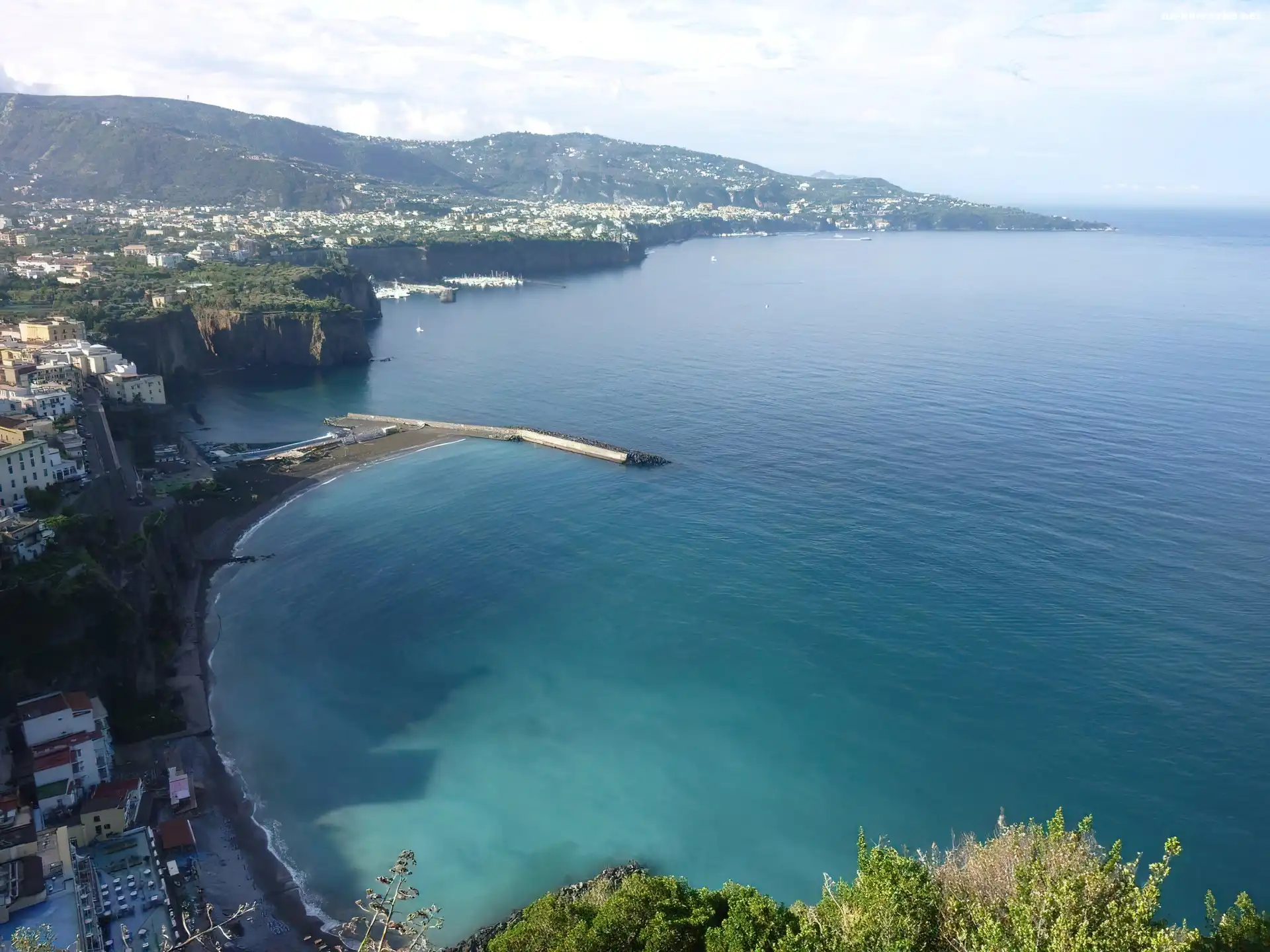 Sorrento, Panorama, Włochy, Woda
