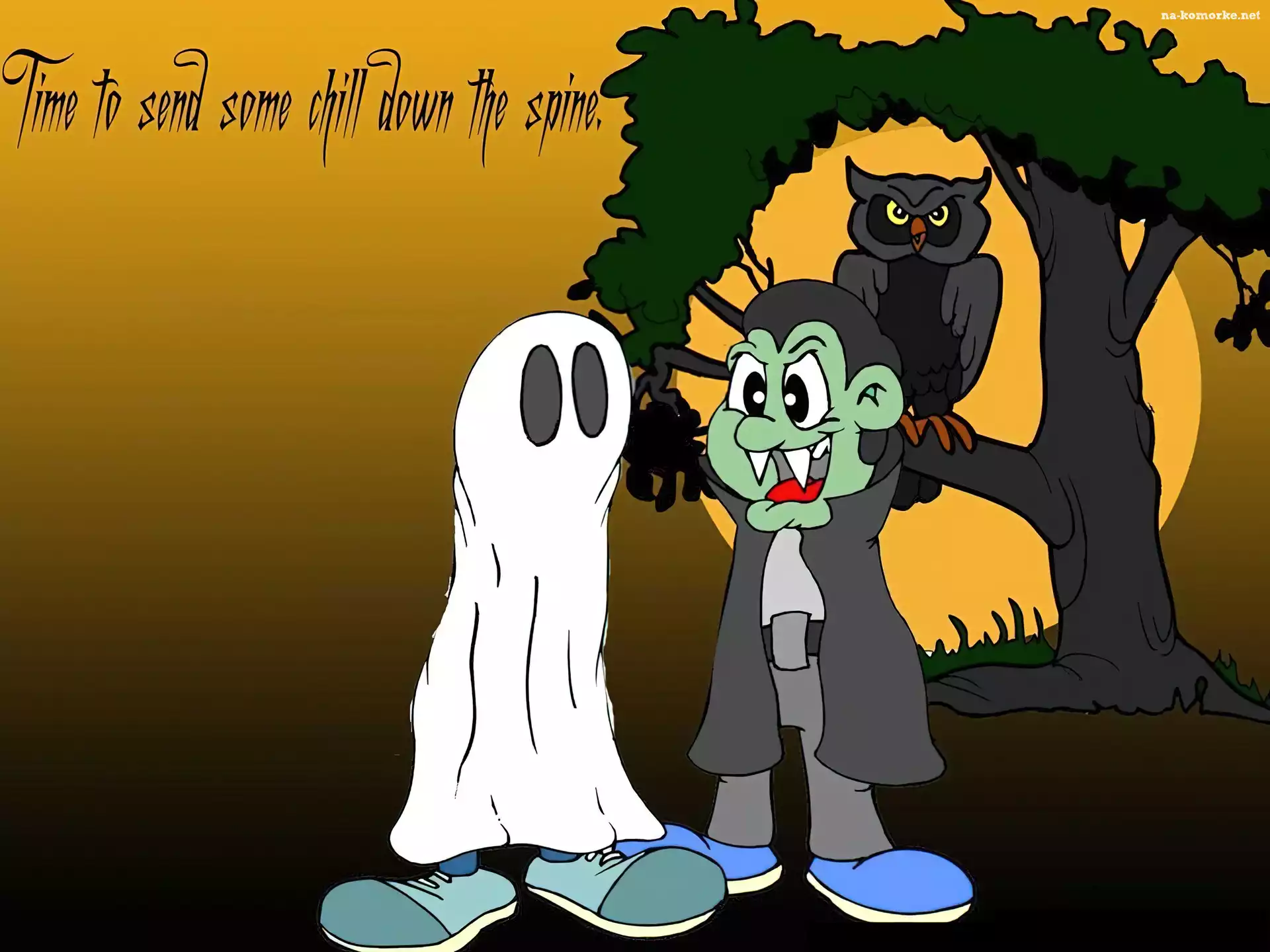 Halloween, sowa , drzewo