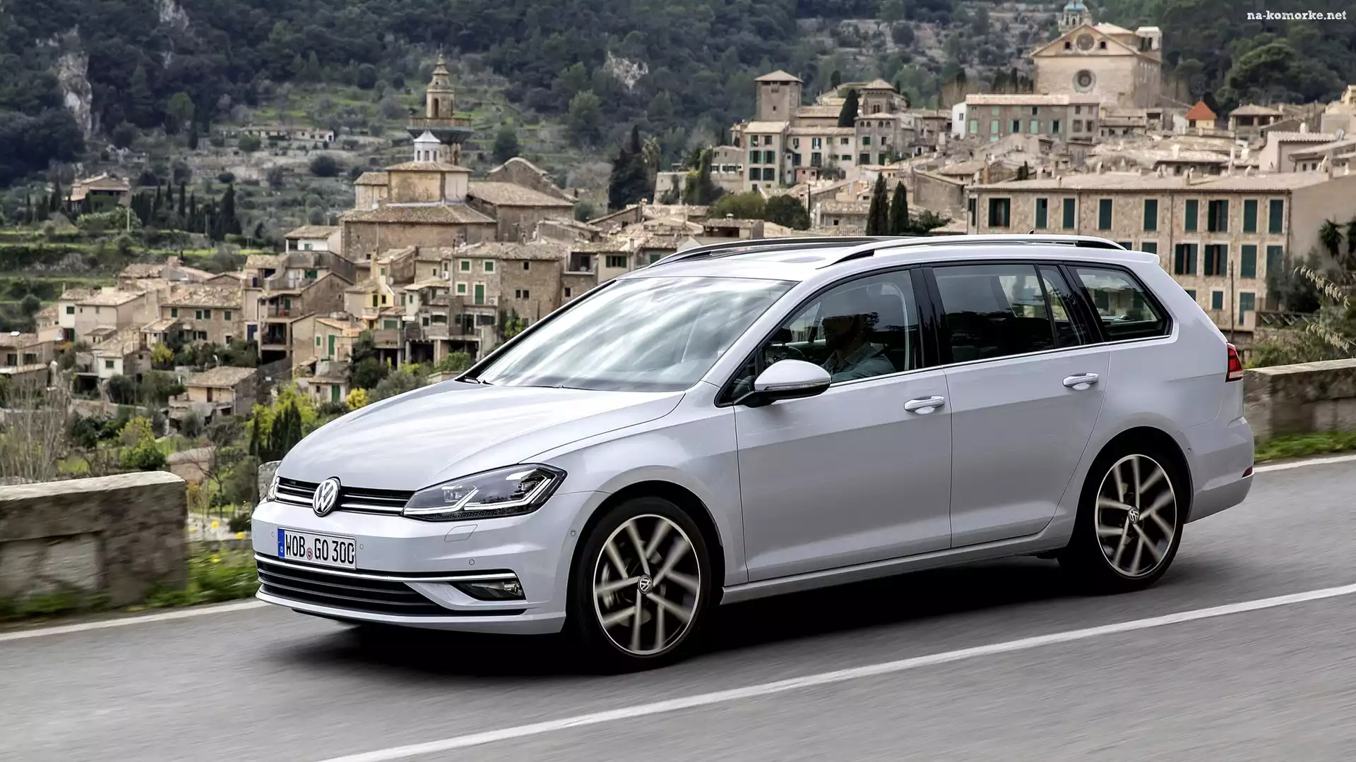 Budynki, Srebrny, Volkswagen Golf 7, Variant, 2017