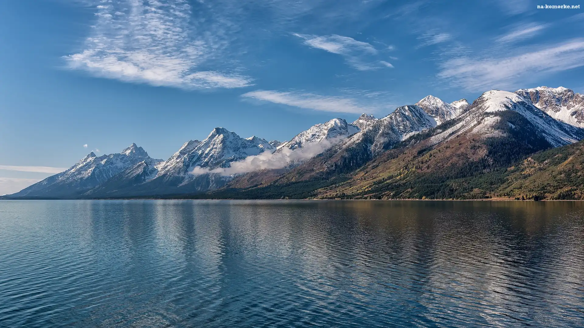 Wyoming, Góry, Park Narodowy Grand Teton, Stany Zjednoczone, Jackson Lake, Jezioro