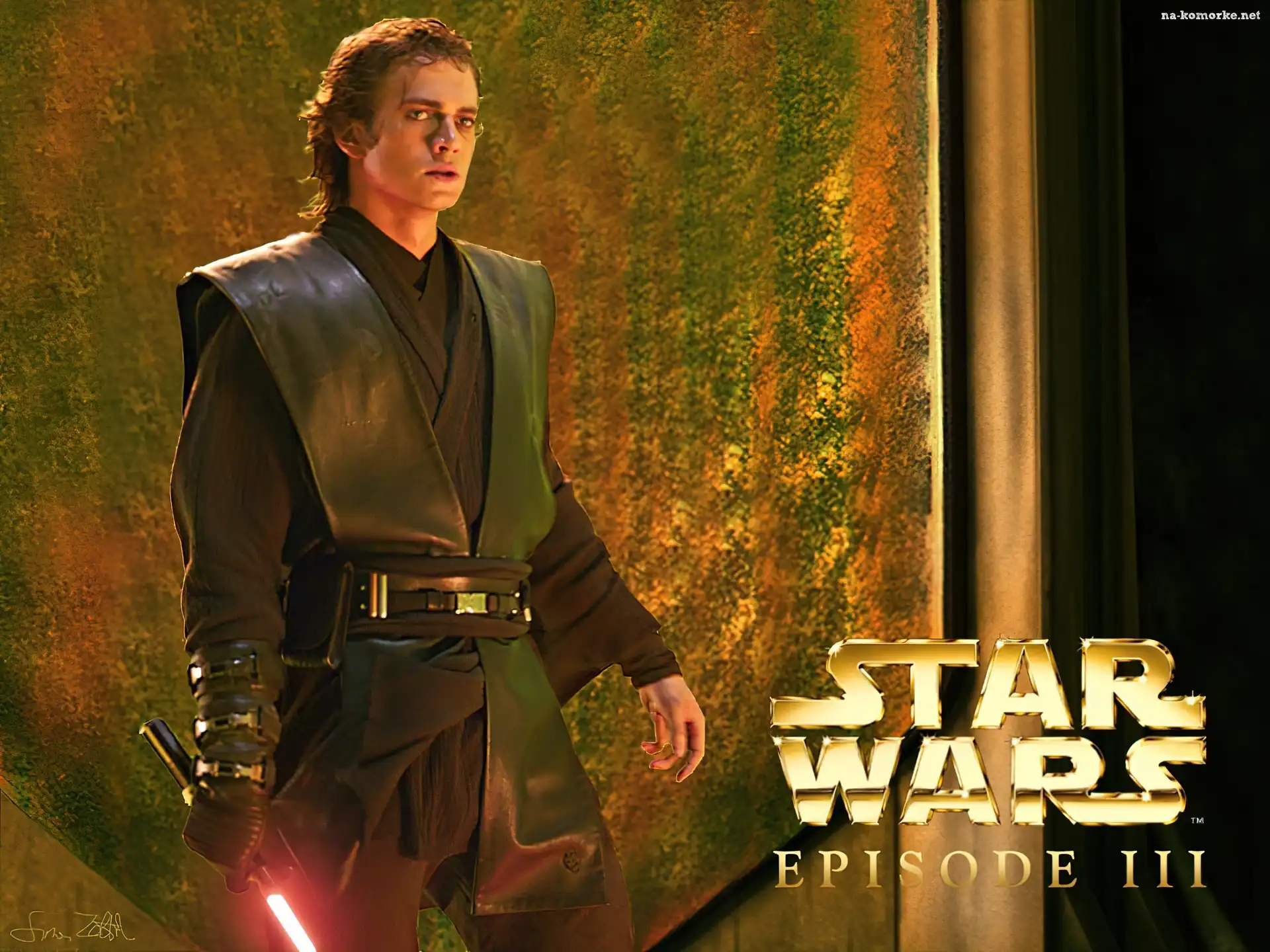 Star Wars, Hayden Christensen, strój, napis