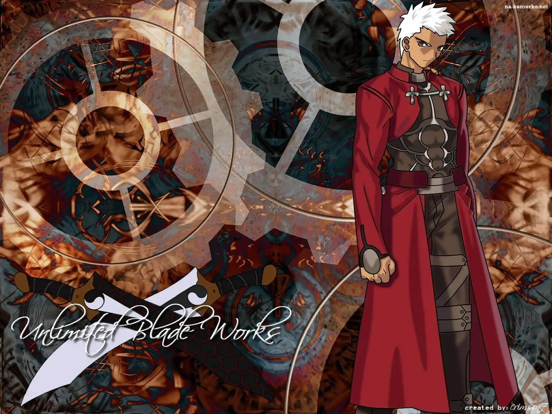 Fate Stay Night, płaszcz, postać, napisy, facet