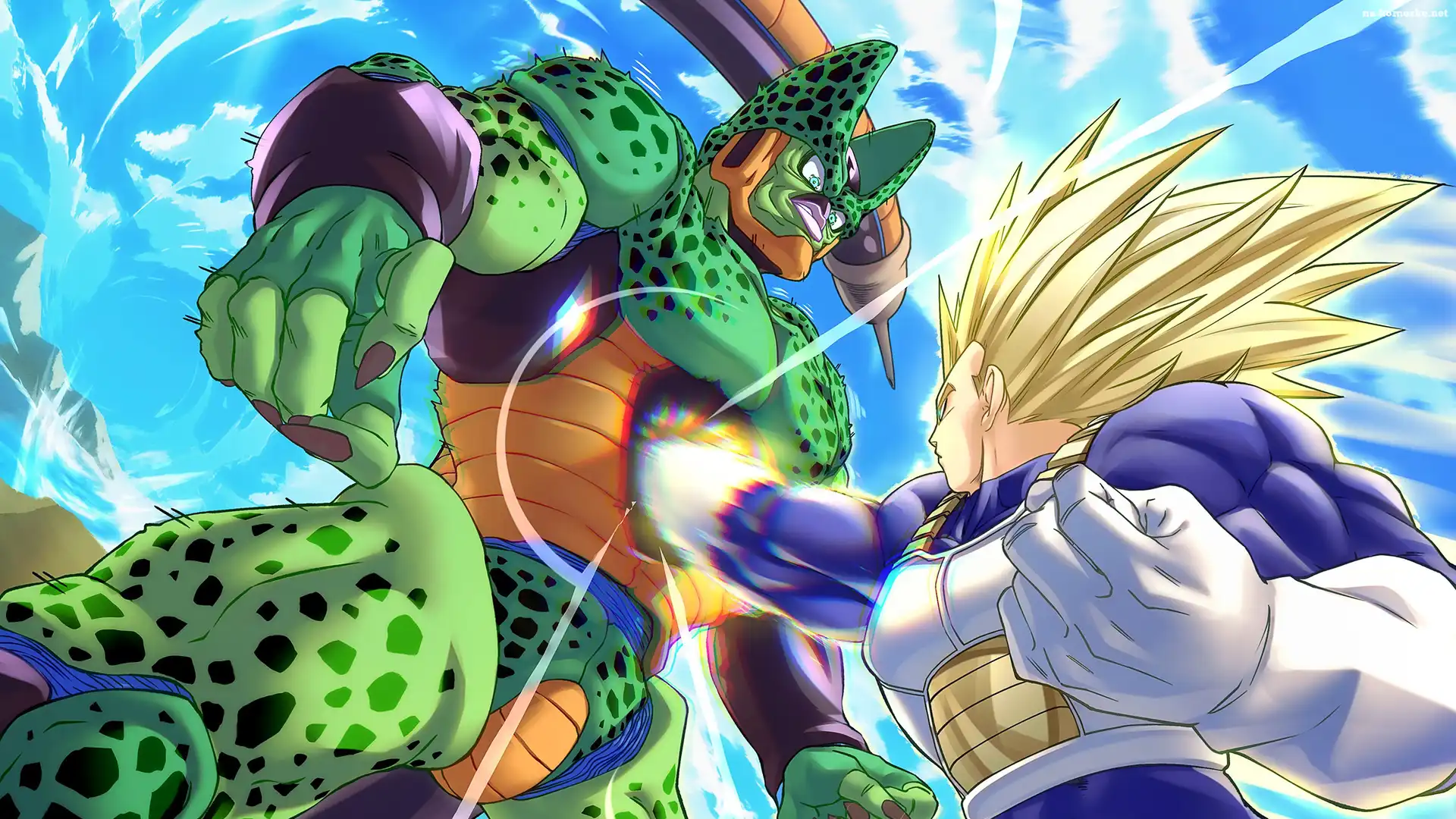Super Vegeta, Walka, Anime, Cios, Postacie, Cell, Dragon Ball Z