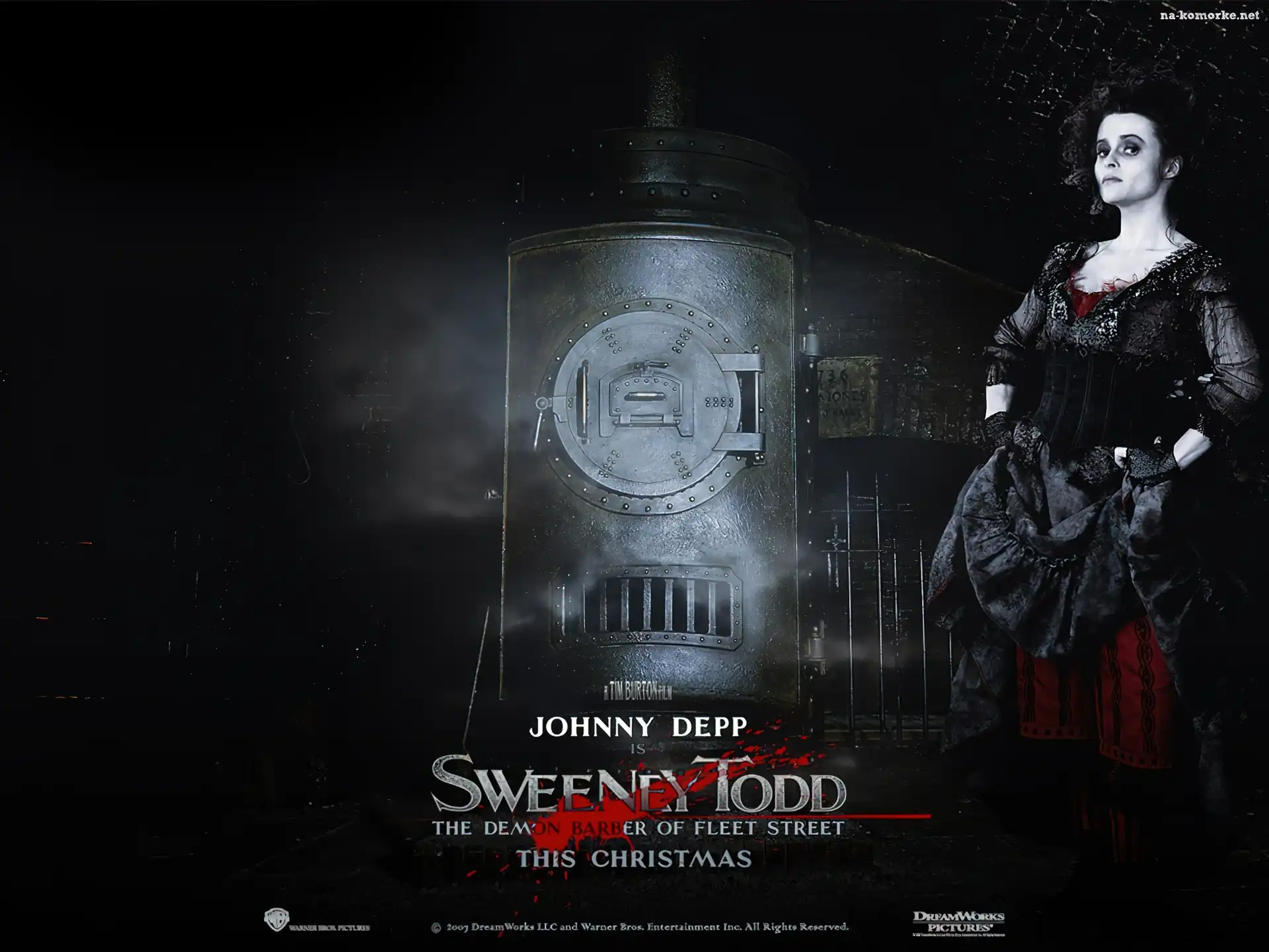maszyna, Sweeney Todd, Helena Bonham Carter, ciemno, para