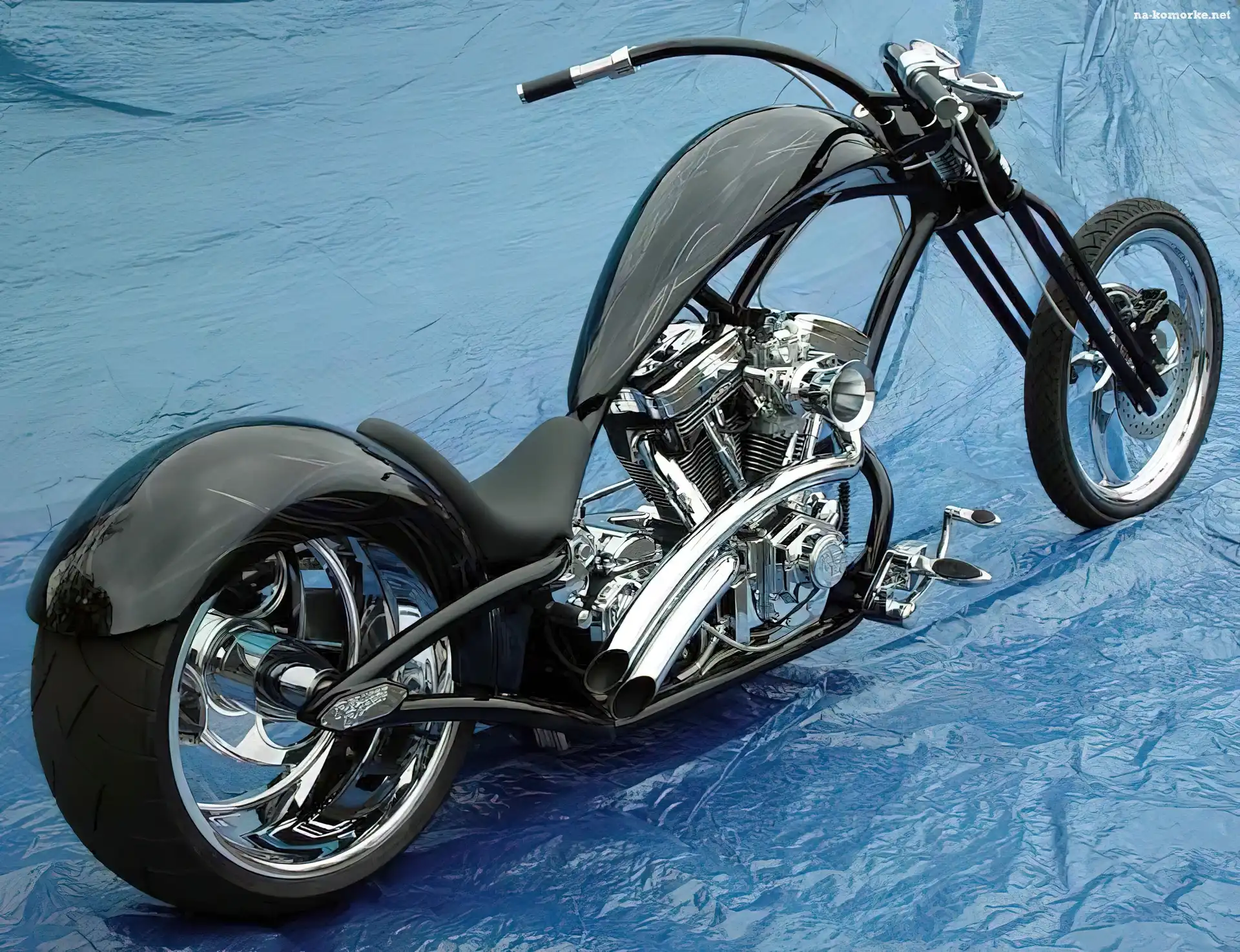 Chopper, lusterka, czarny, kierownica, opony , koła, Cruiser, tłumik , siedzenie , światła