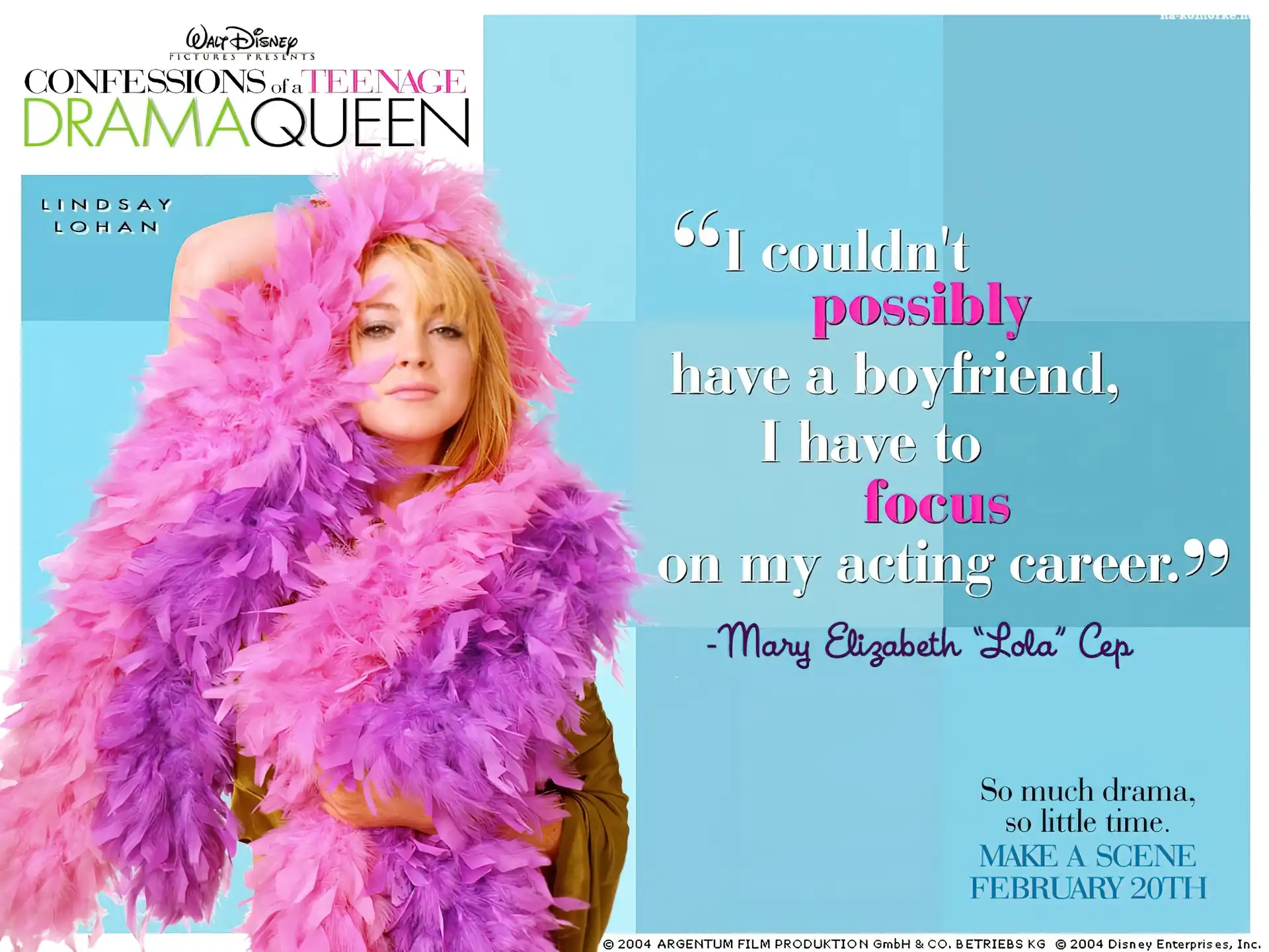 Confessions Of A Teenage Drama Queen, pióra, Lindsay Lohan, szal