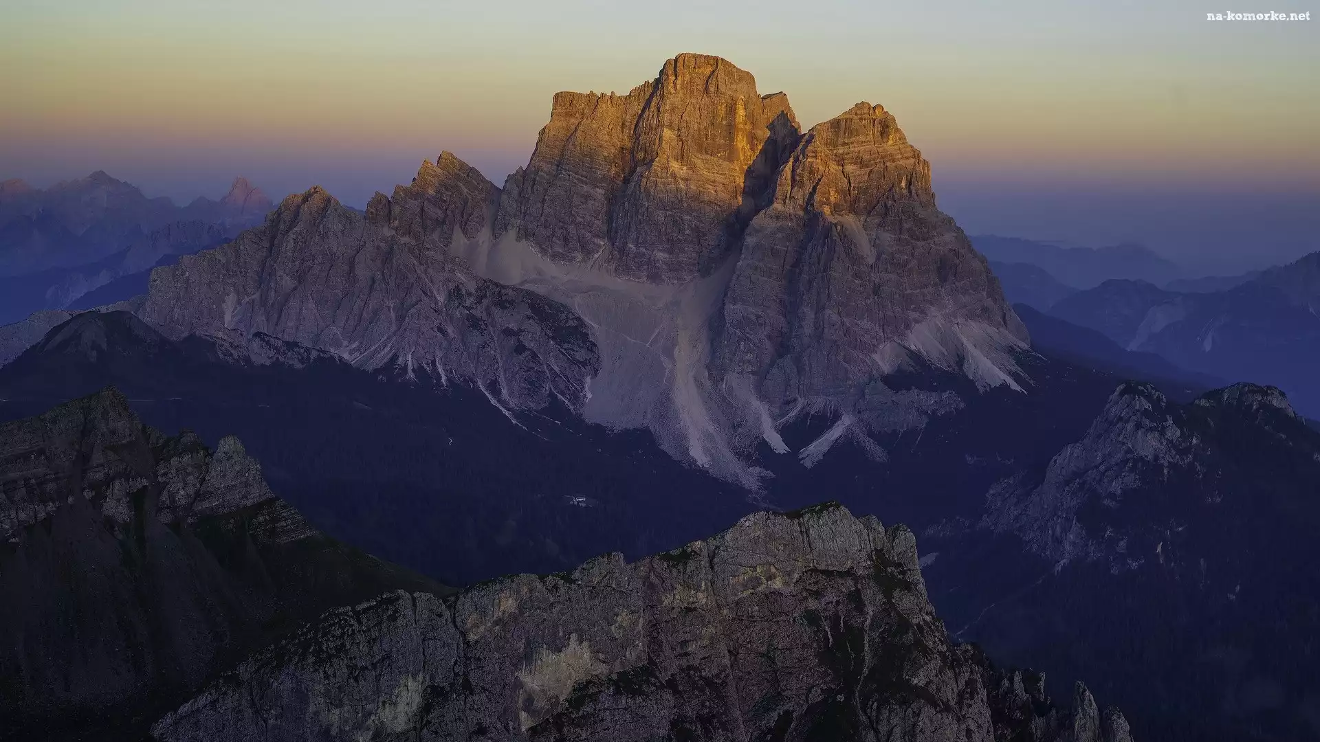 Monte Pelmo, Poranek, Szczyt, Włochy, Dolomity, Góry