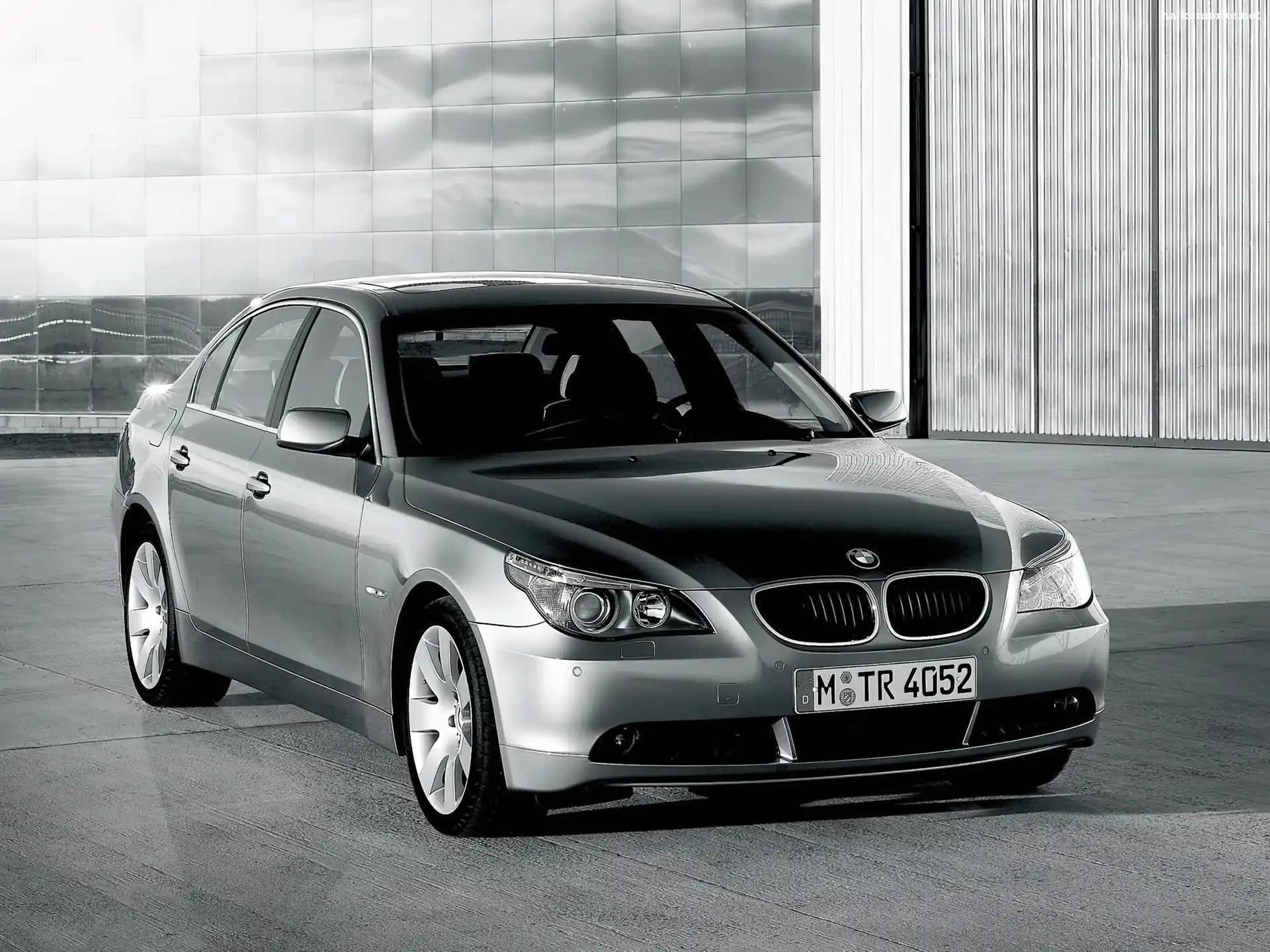 Szkło, Silver, BMW 5, E60, Budynek