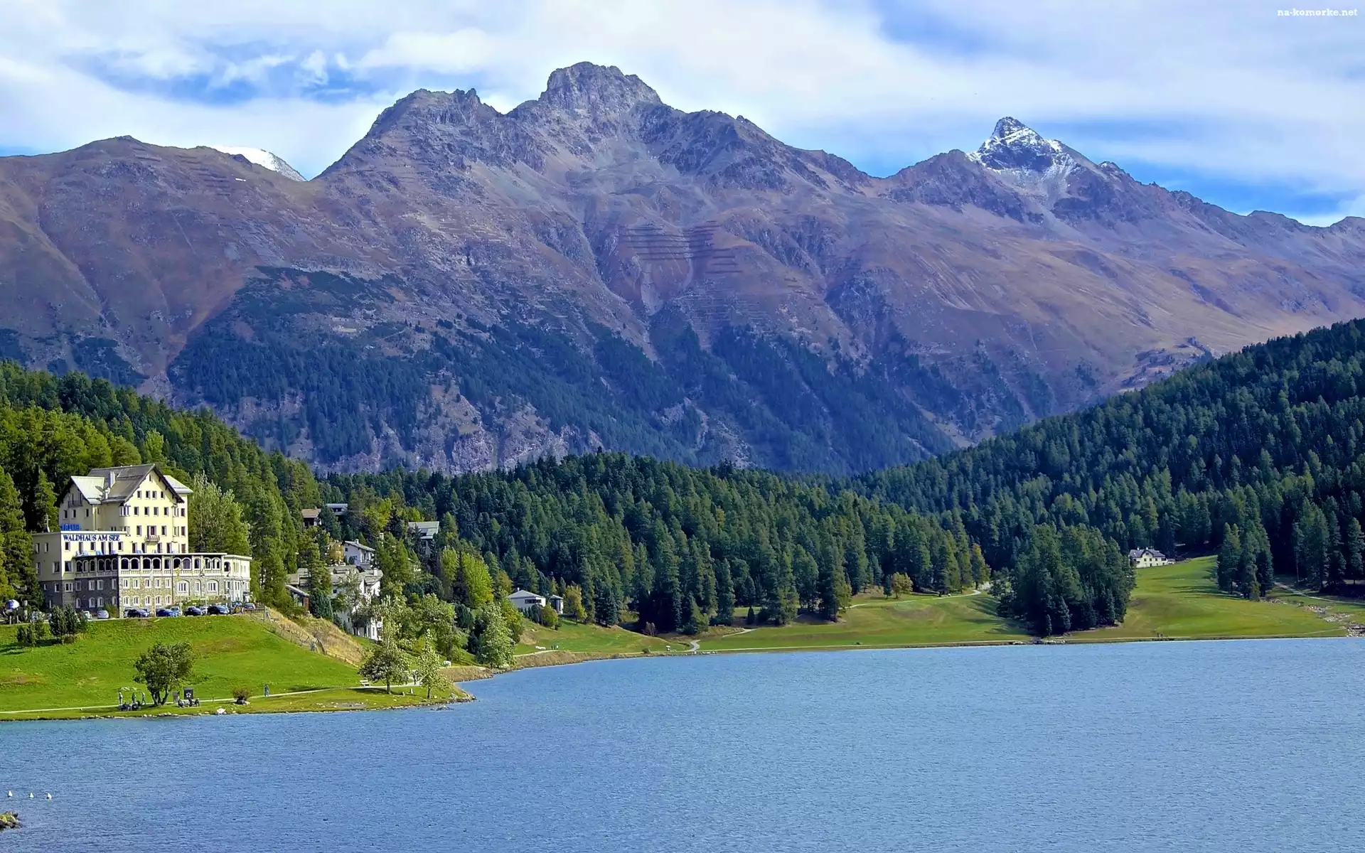 Szwajcaria, Jezioro, St.Moritz, Góry, Hotel