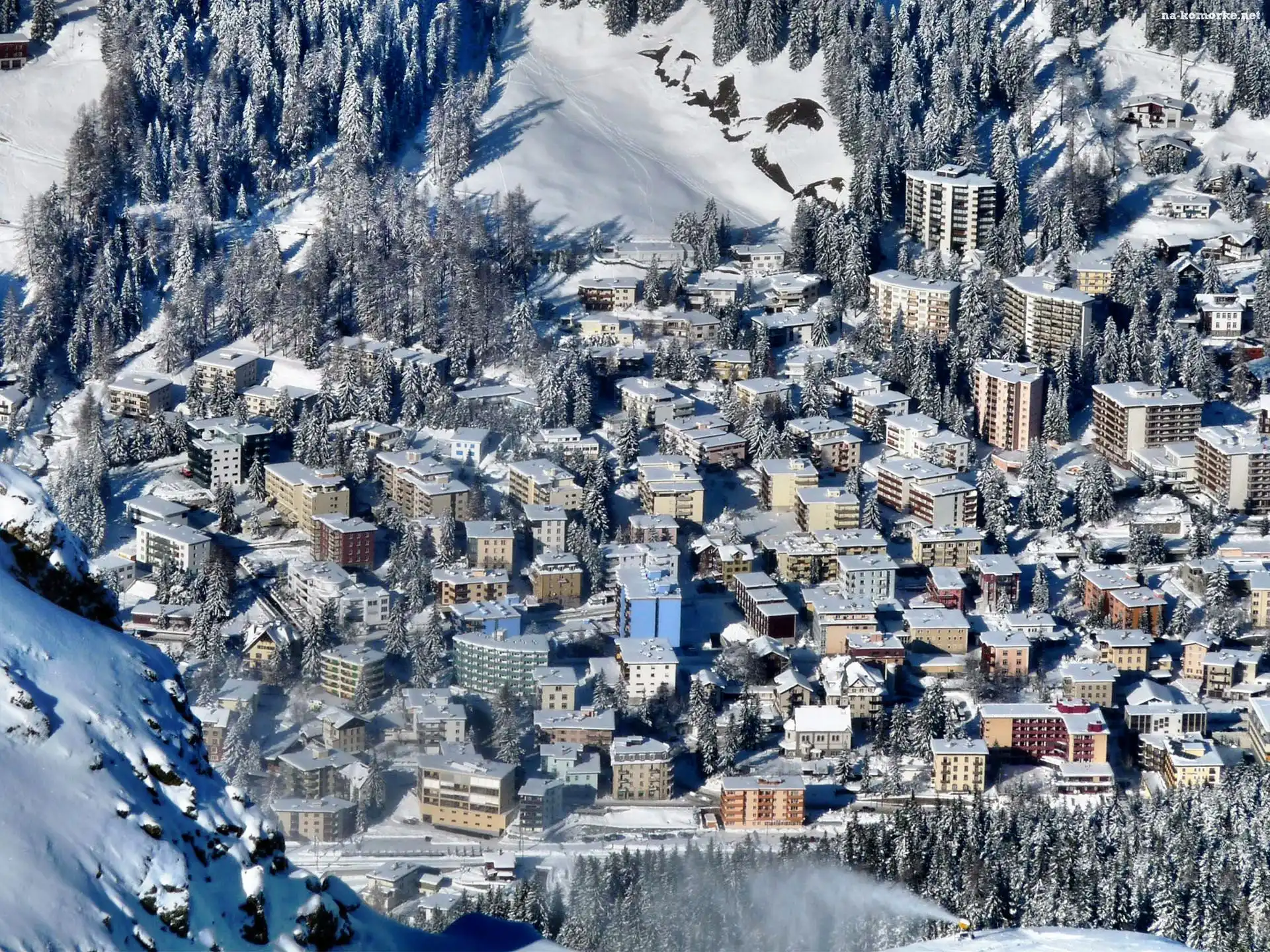 Szwajcaria, Miasto, Zima, Góry, Alpy